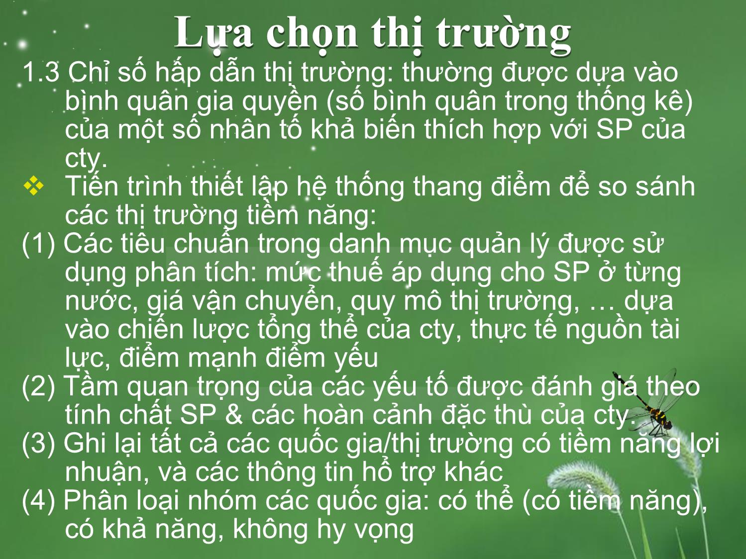 Bài giảng môn Marketing quốc tế - Chương 4: Phân đoạn và lựa chọn thị trường trang 10