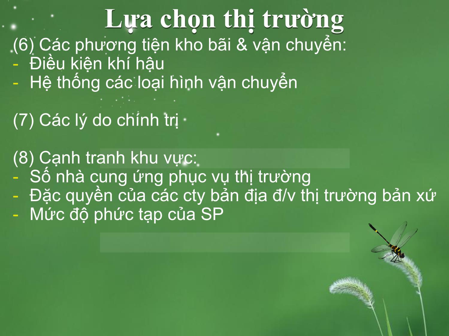 Bài giảng môn Marketing quốc tế - Chương 4: Phân đoạn và lựa chọn thị trường trang 9