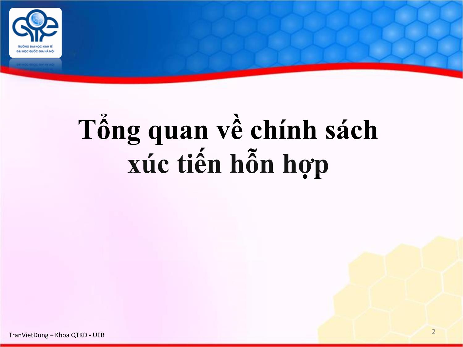 Bài giảng Marketing quốc tế - Chương 9: Chính sách xúc tiến hỗn hợp trên thị trường quốc tế - Trần Việt Dũng trang 2