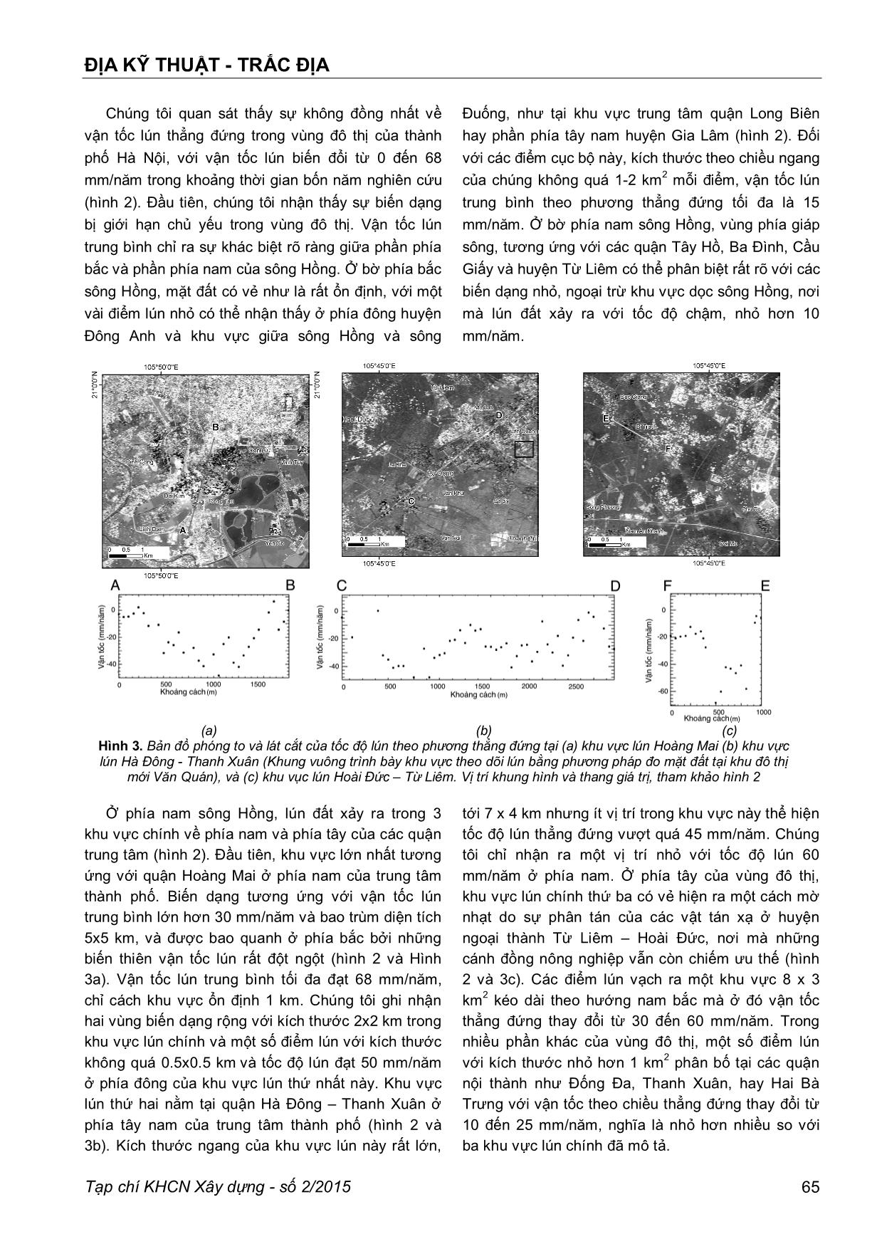 Áp dụng phương pháp giao thoa radar để xác định hiện tượng lún đất trong vùng đô thị trung tâm thành phố Hà Nội trang 5