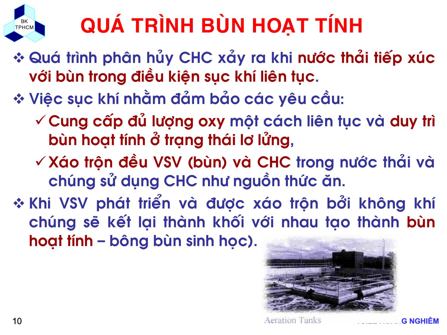 Bài giảng Các quá trình sinh học trong kỹ thuật môi trường - Chương 3: Quá trình bùn hoạt tính - Lê Hoàng Nghiêm trang 10