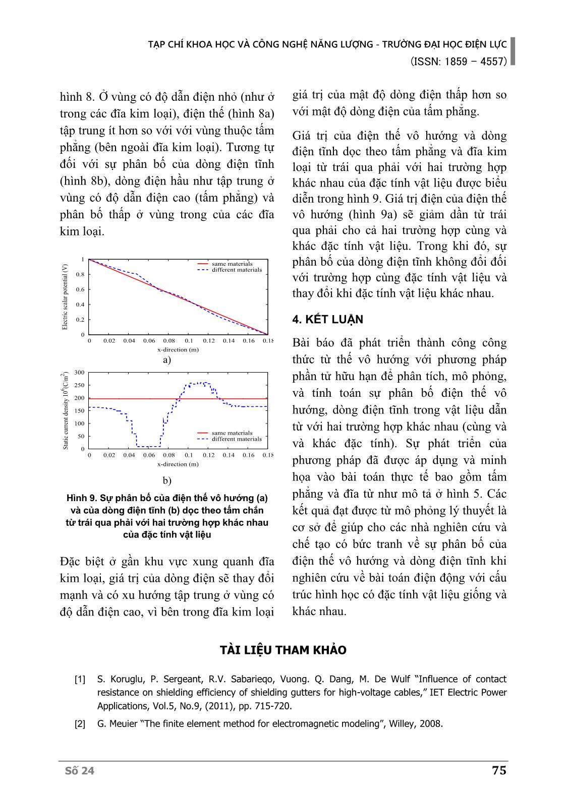 Nghiên cứu công thức điện thế vô hướng để tính toán sự phân bố của điện thế và dòng điện trong vật dẫn bằng kỹ thuật phần tử hữu hạn trang 6