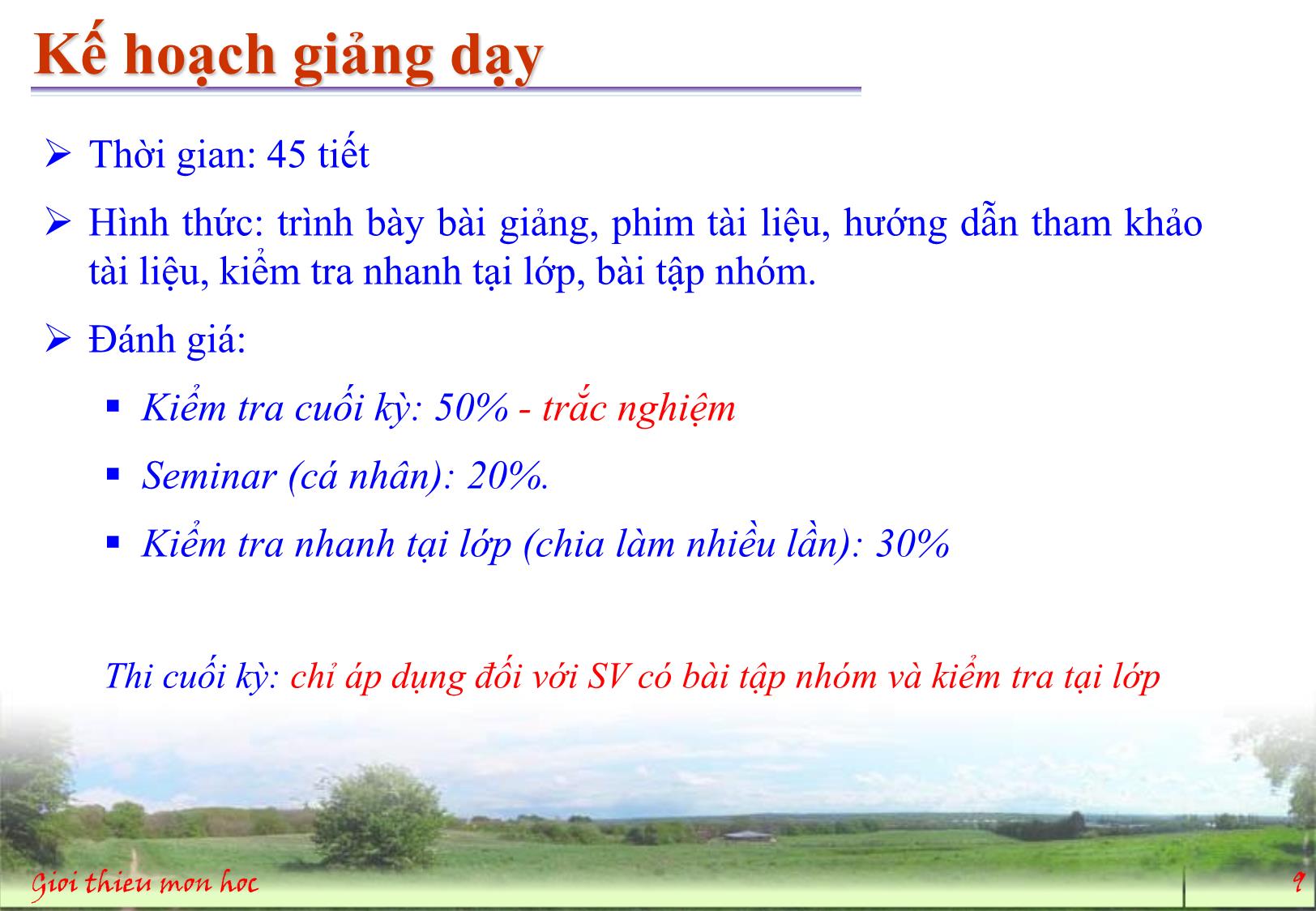 Bài giảng Môi trường và con người - Giới thiệu môn học trang 9