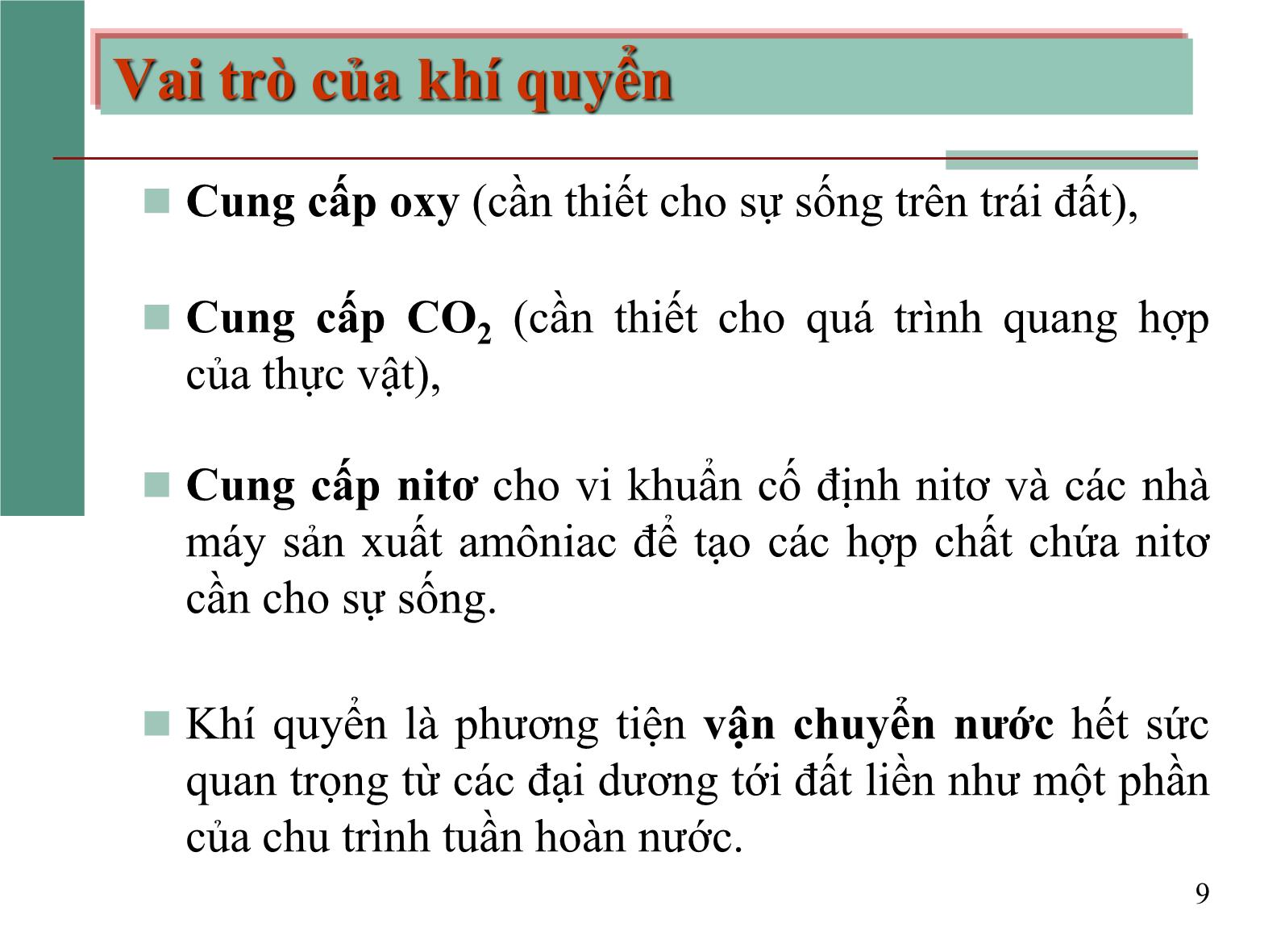 Bài giảng Môi trường và con người - Chương 2: Môi trường, sinh thái và tài nguyên trang 9