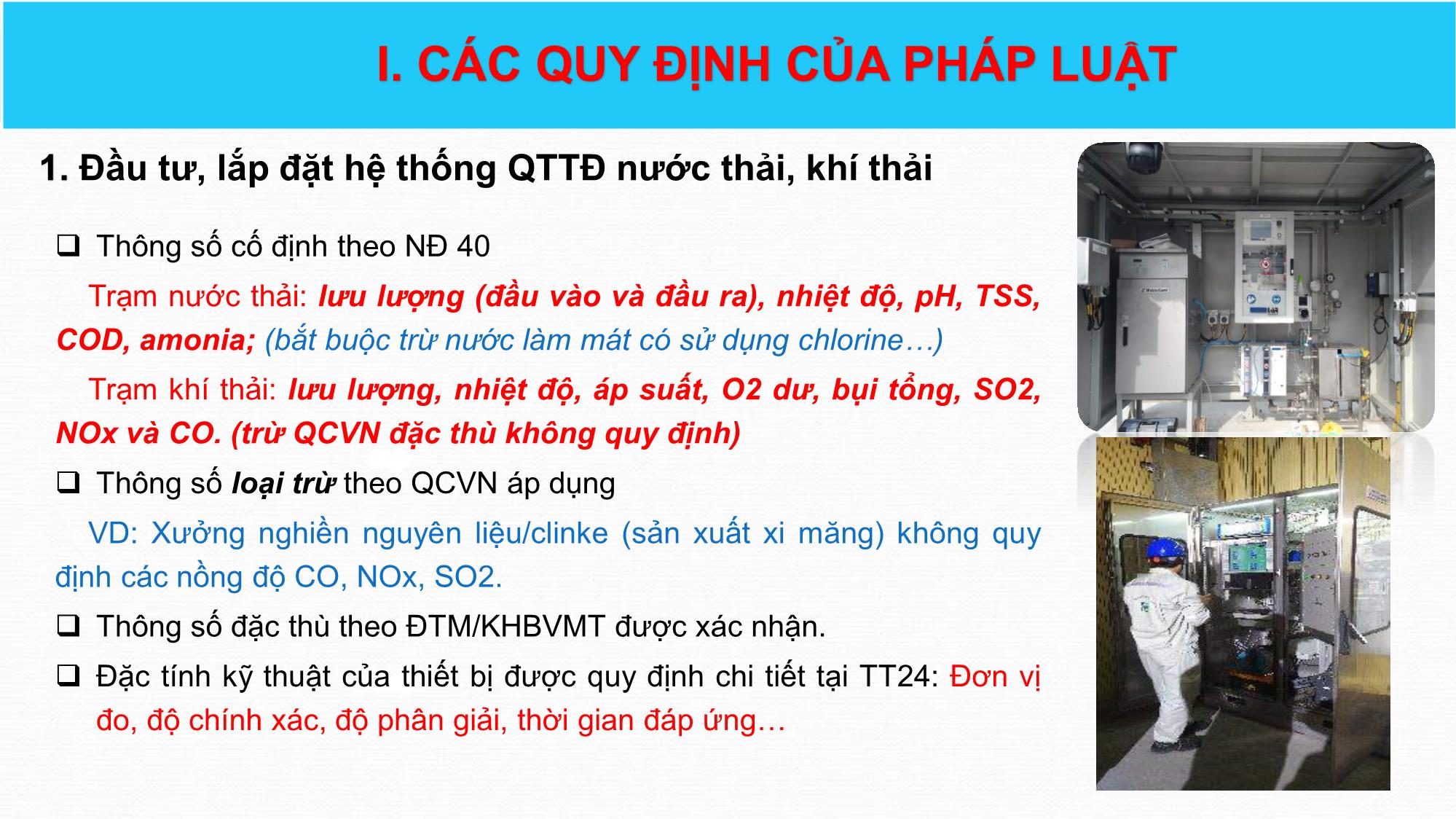 Bài giảng Vận hành, đảm bảo chất lượng và kiểm soát chất lượng của hệ thống trạm quan trắc tự động, liên tục -  Hồ Minh Tráng trang 6