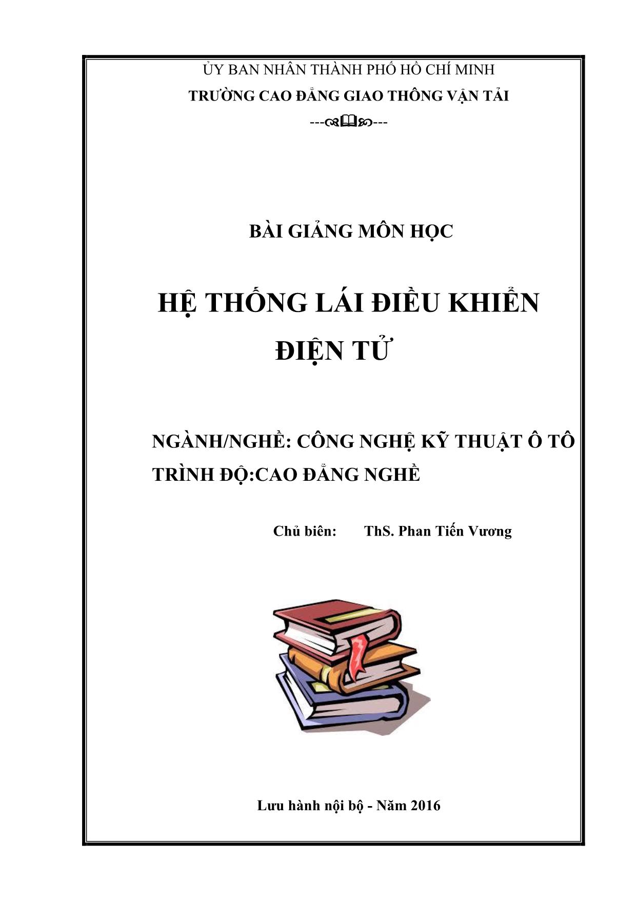 Giáo trình Công nghệ kỹ thuật ô tô - Hệ thống lái điều khiển điện tử trang 2