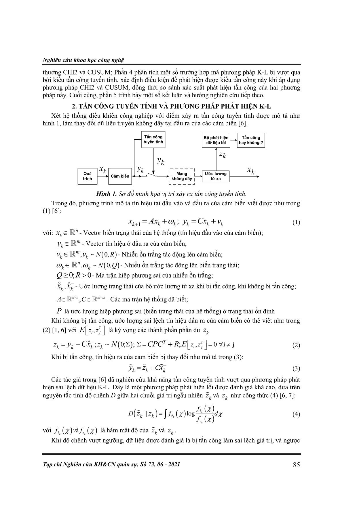 Nghiên cứu khả năng phát hiện tấn công tuyến tính của hai phương pháp Chi-Squared và Cusum trang 2