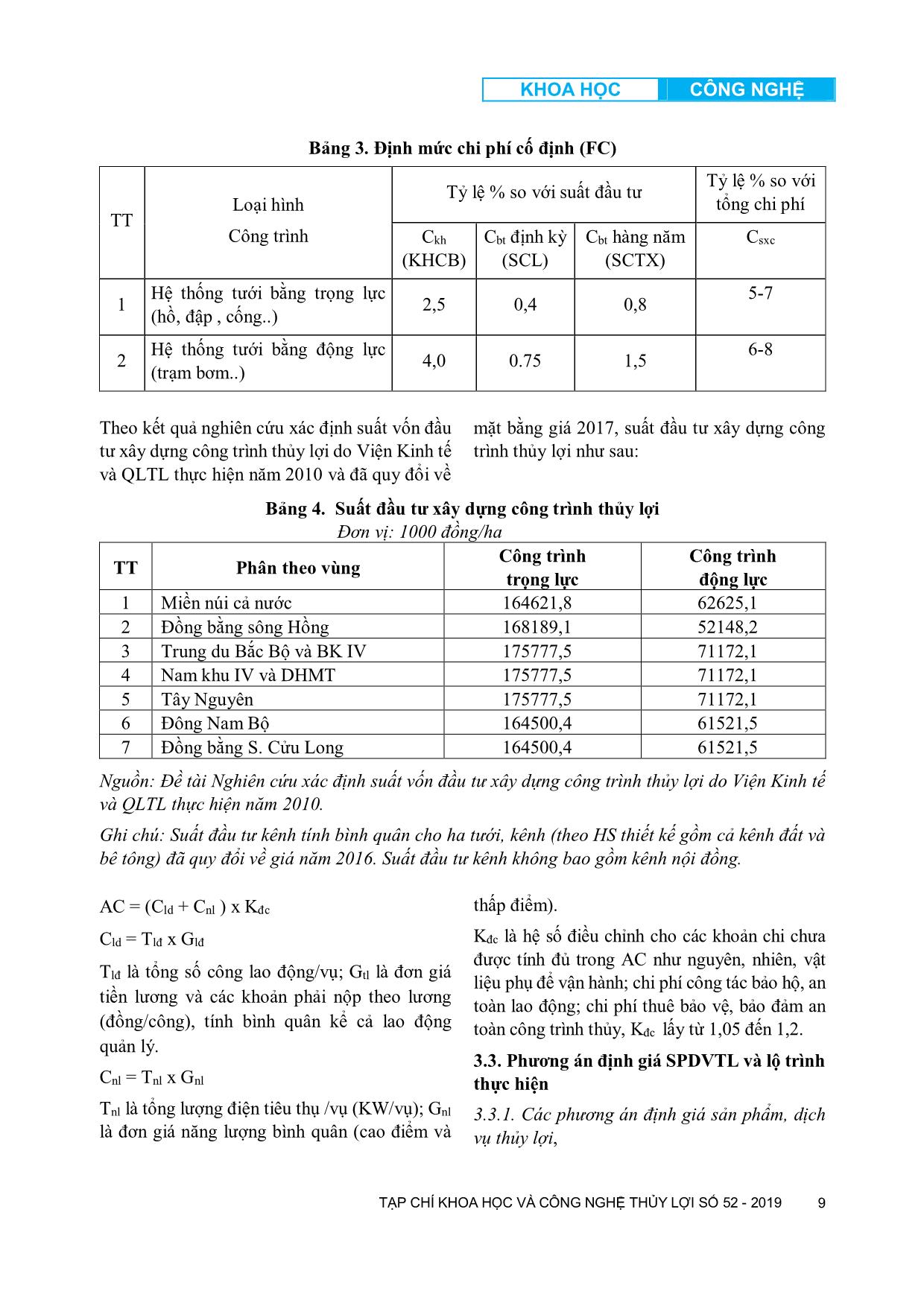 Cơ sở khoa học về định giá sản phẩm, dịch vụ thủy lợi trang 9