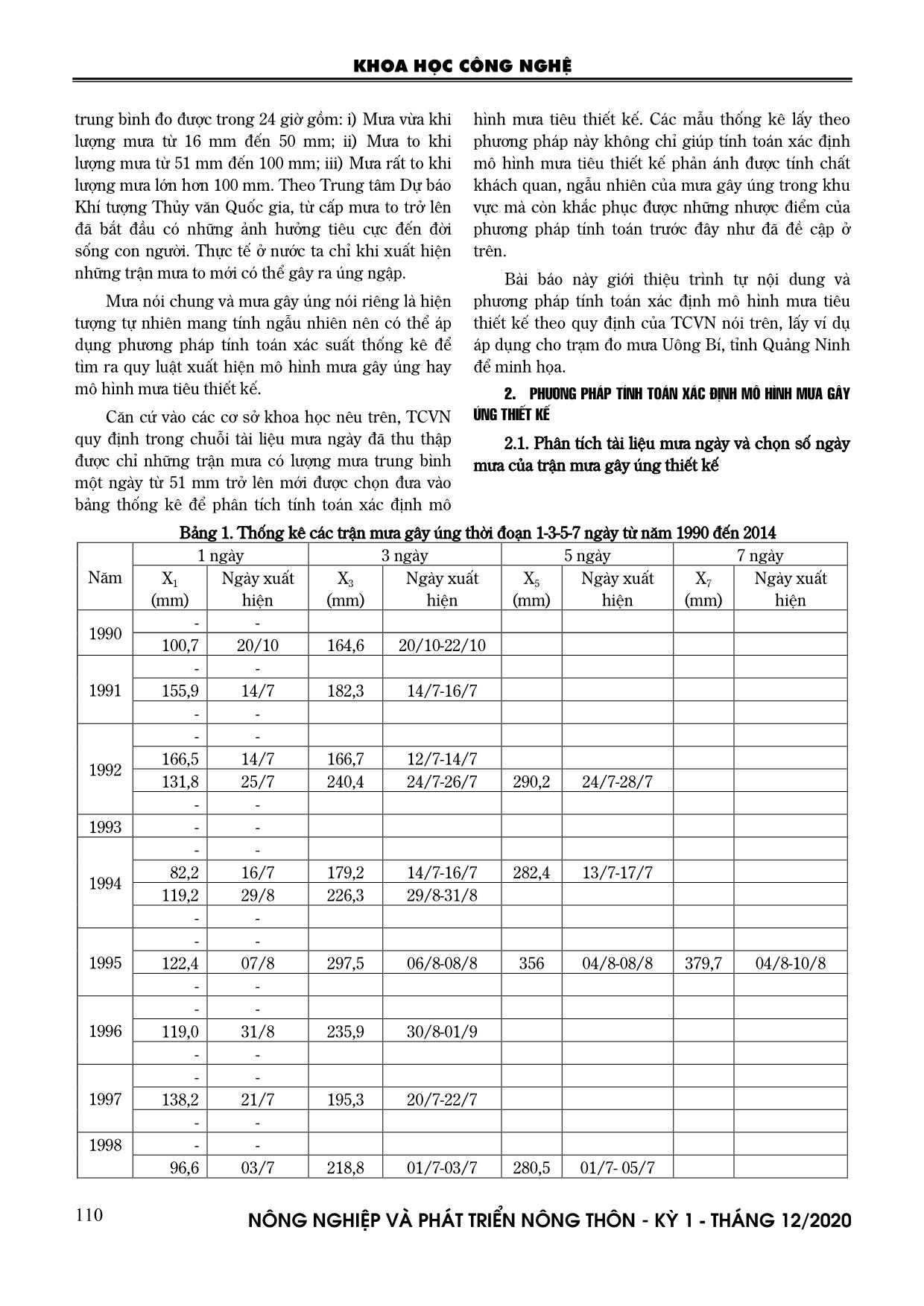 Cơ sở khoa học xác định mô hình mưa tiêu thiết kế theo TCVN 10406 : 2015 trang 2