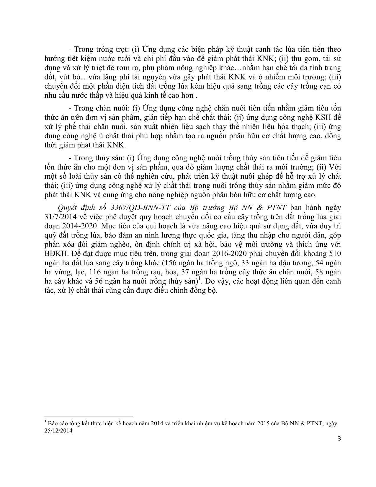 Tài liệu Chiến lược nghiên cứu định hướng các hoạt động nghiên cứu về quản lý chất thải nông nghiệp thông minh, bảo vệ môi trường và chống biến đổi khí hậu trang 3