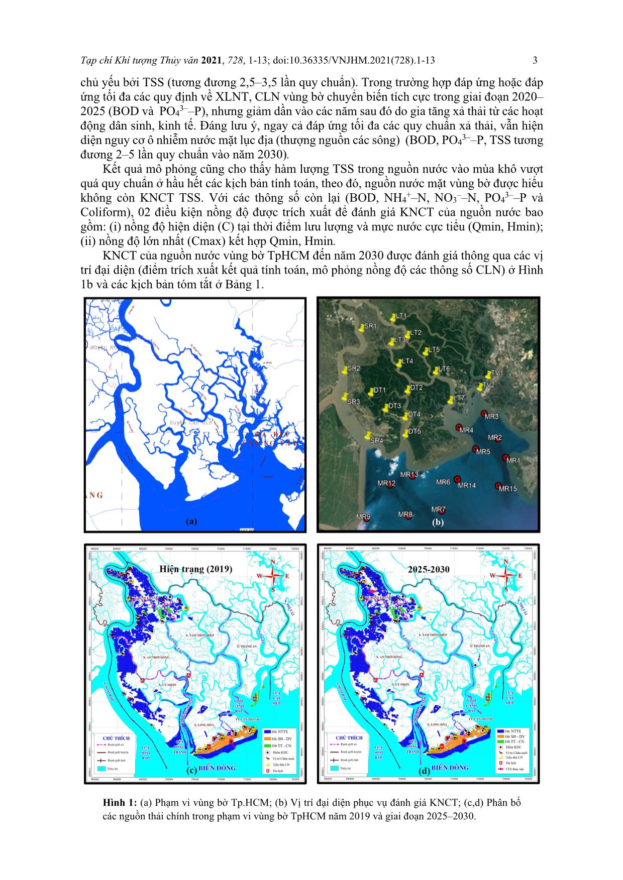 Đánh giá khả năng chịu tải của nguồn nước vùng bờ thành phố Hồ Chí Minh đến năm 2030 và đề xuất giải pháp cải thiện trang 3