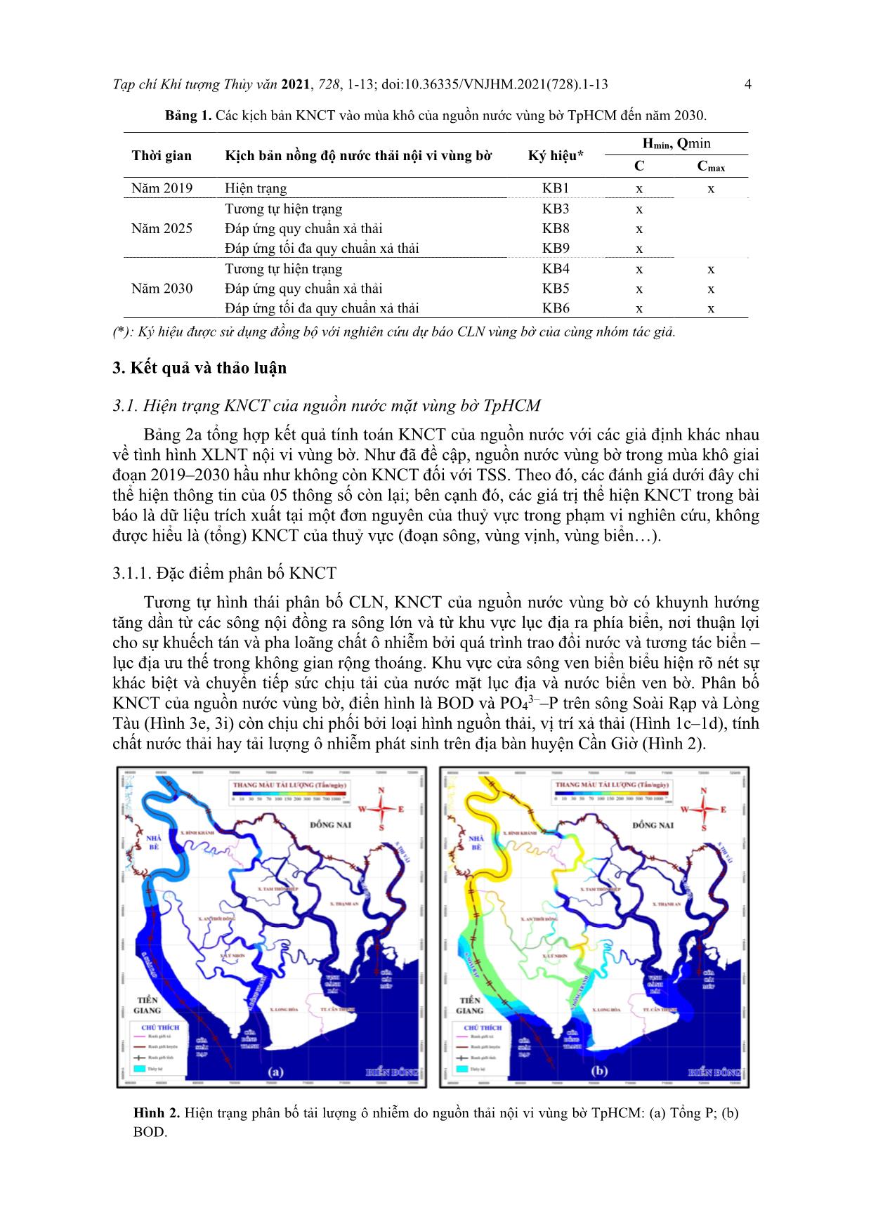 Đánh giá khả năng chịu tải của nguồn nước vùng bờ thành phố Hồ Chí Minh đến năm 2030 và đề xuất giải pháp cải thiện trang 4