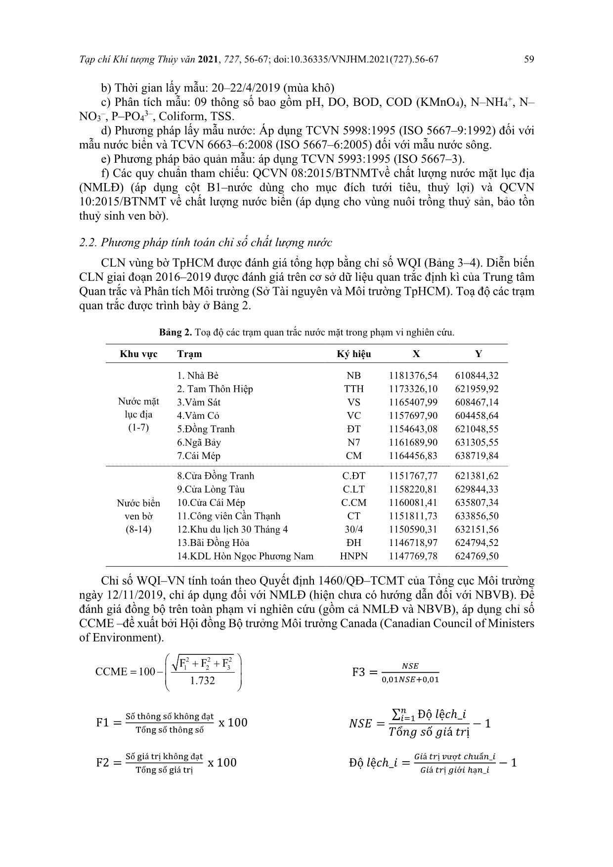Diễn biến chất lượng nước mặt vùng bờ thành phố Hồ Chí Minh giai đoạn 2016–2019 trang 4