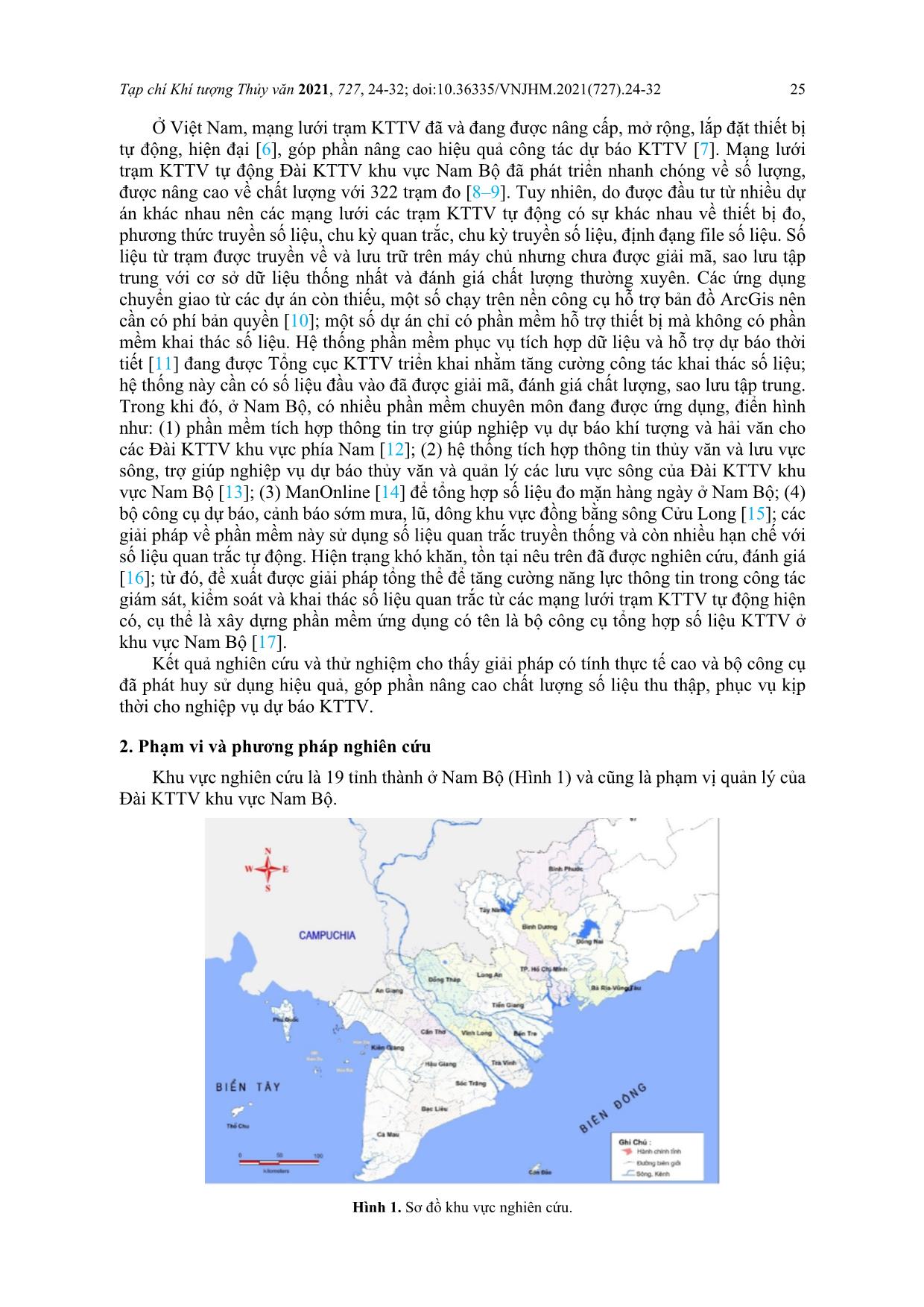 Giải pháp tăng cường công tác giám sát, kiểm soát và khai thác số liệu quan trắc từ các mạng lưới trạm khí tượng thủy văn tự động ở khu vực Nam Bộ trang 2