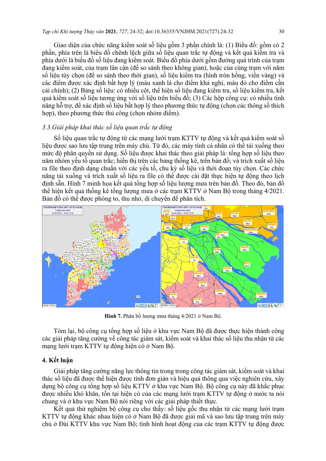 Giải pháp tăng cường công tác giám sát, kiểm soát và khai thác số liệu quan trắc từ các mạng lưới trạm khí tượng thủy văn tự động ở khu vực Nam Bộ trang 7