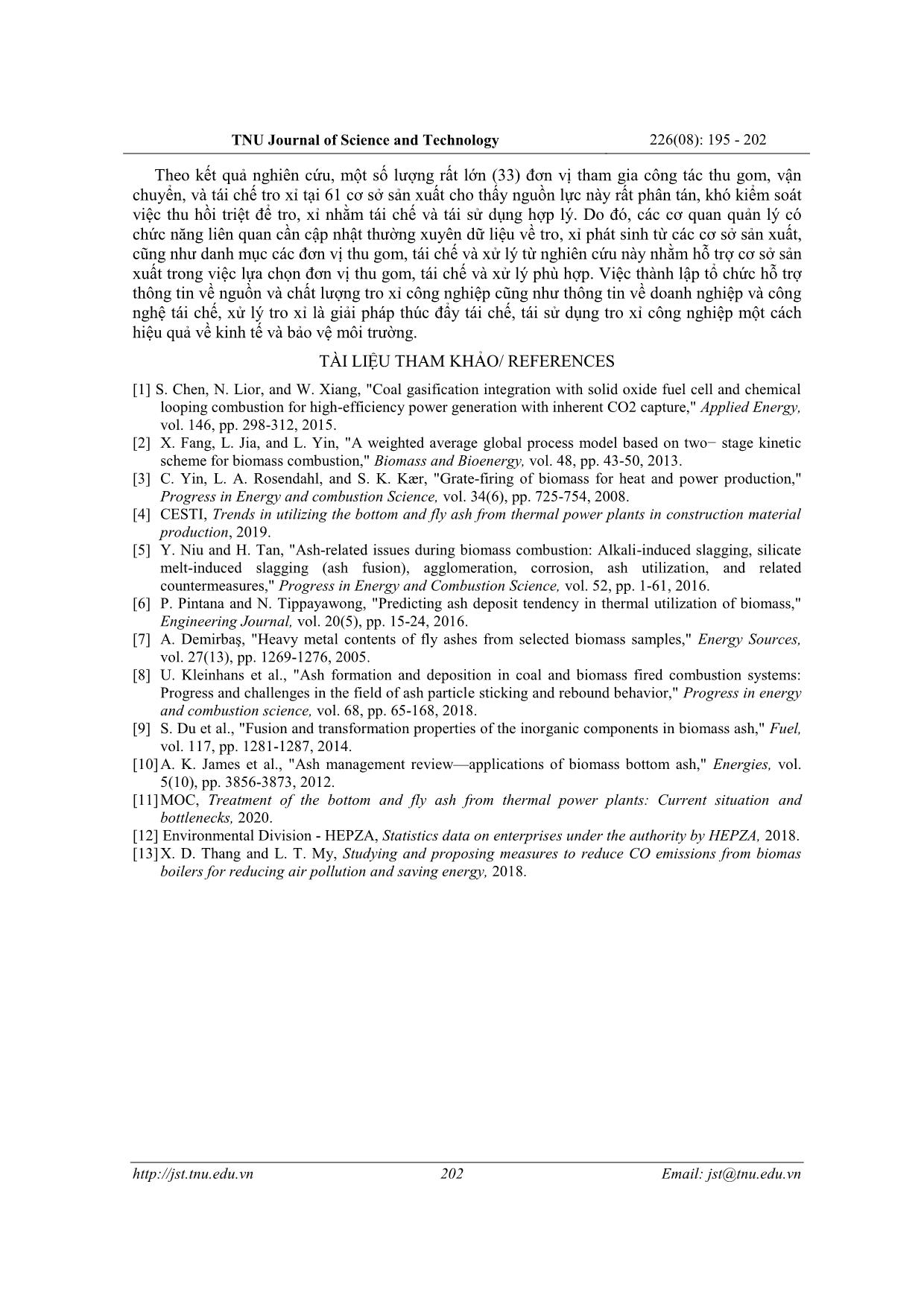 Management at source of the bottom and fly ash from thermal generation facilities in the industrial and export processing zones in Ho Chi Minh city trang 8