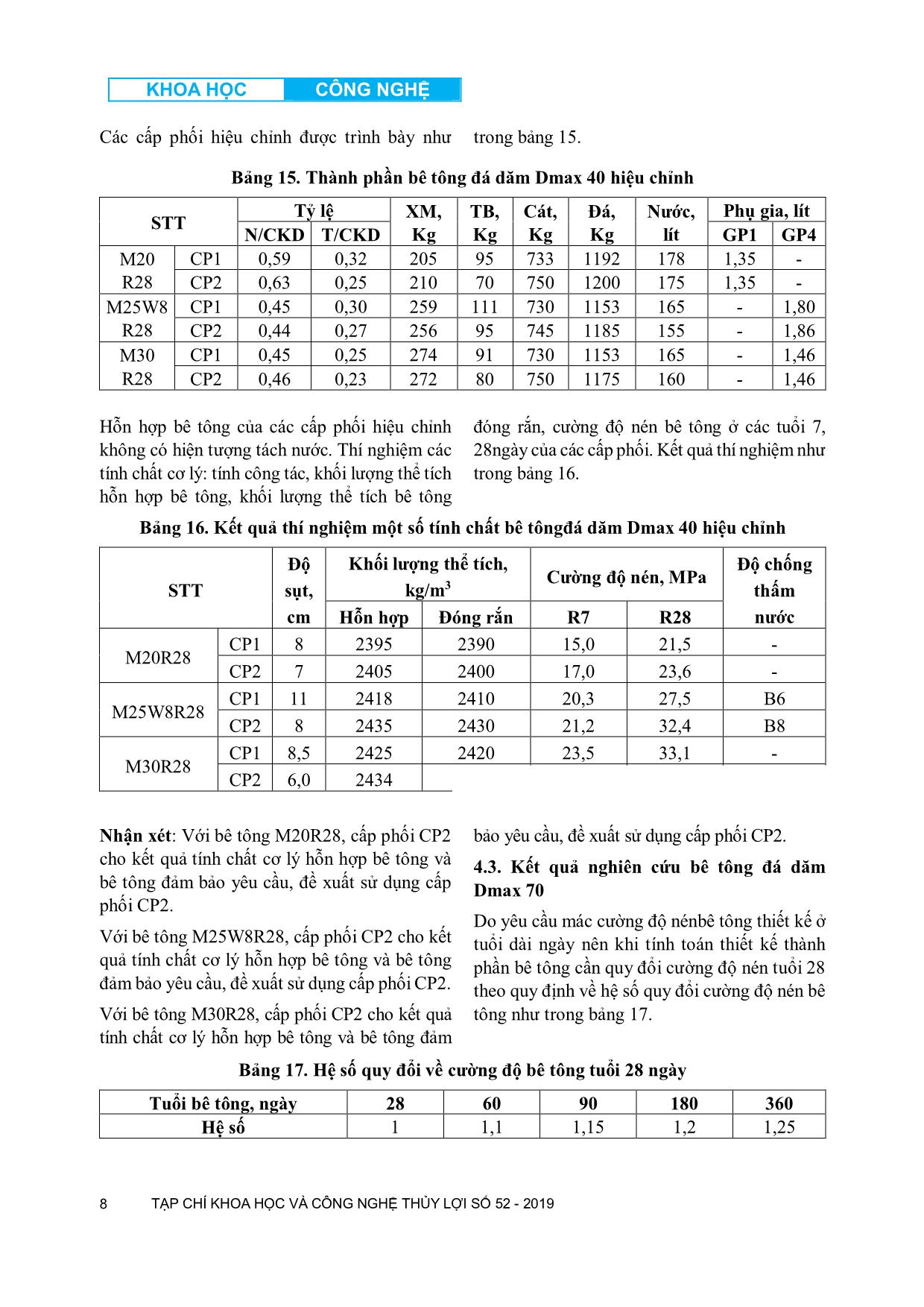 Kết quả nghiên cứu sử dụng tro bay nhiệt điện làm phụ gia khoáng hoạt tính cho bê tông công trình thủy lợi đầu mối hồ chứa nước bản Mông tỉnh Nghệ An trang 8