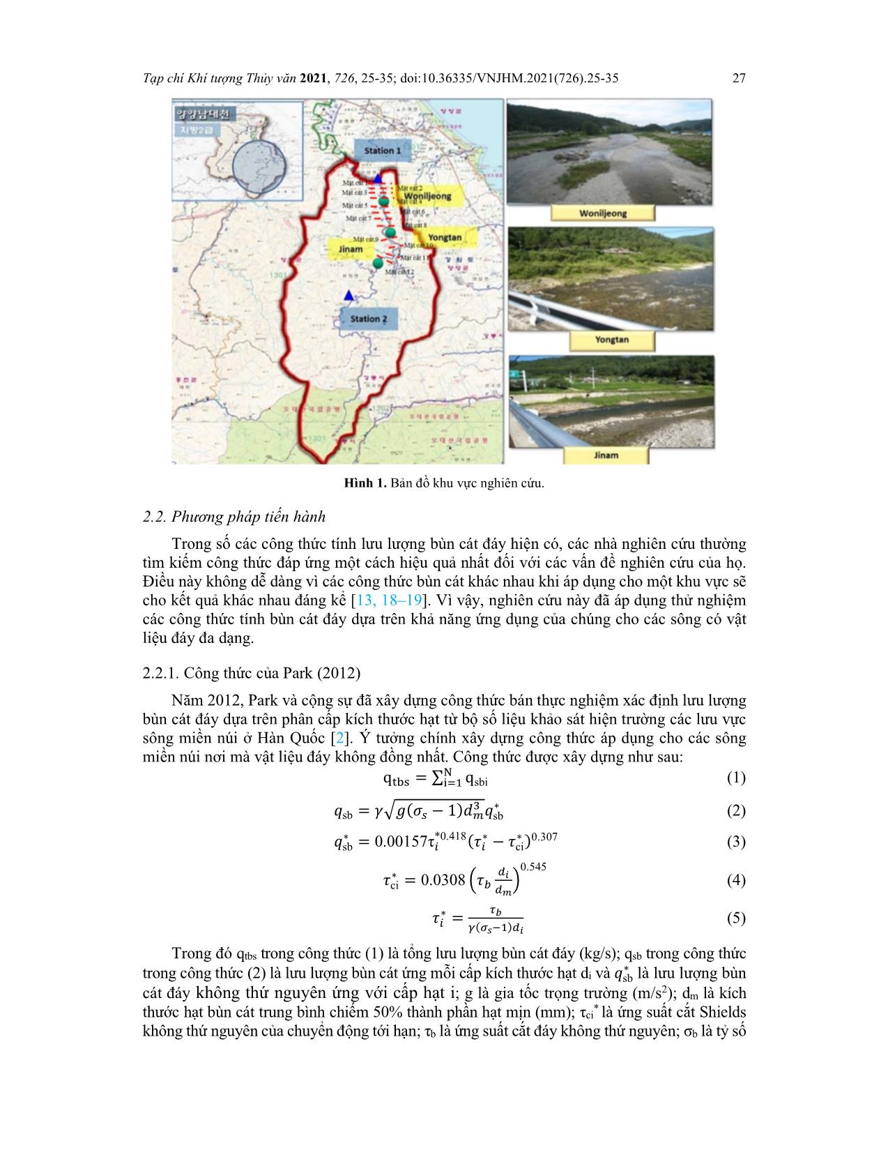 Khả năng áp dụng các công thức bán thực nghiệm bùn cát đáy cho lưu vực sông có địa hình đáy dốc trang 3