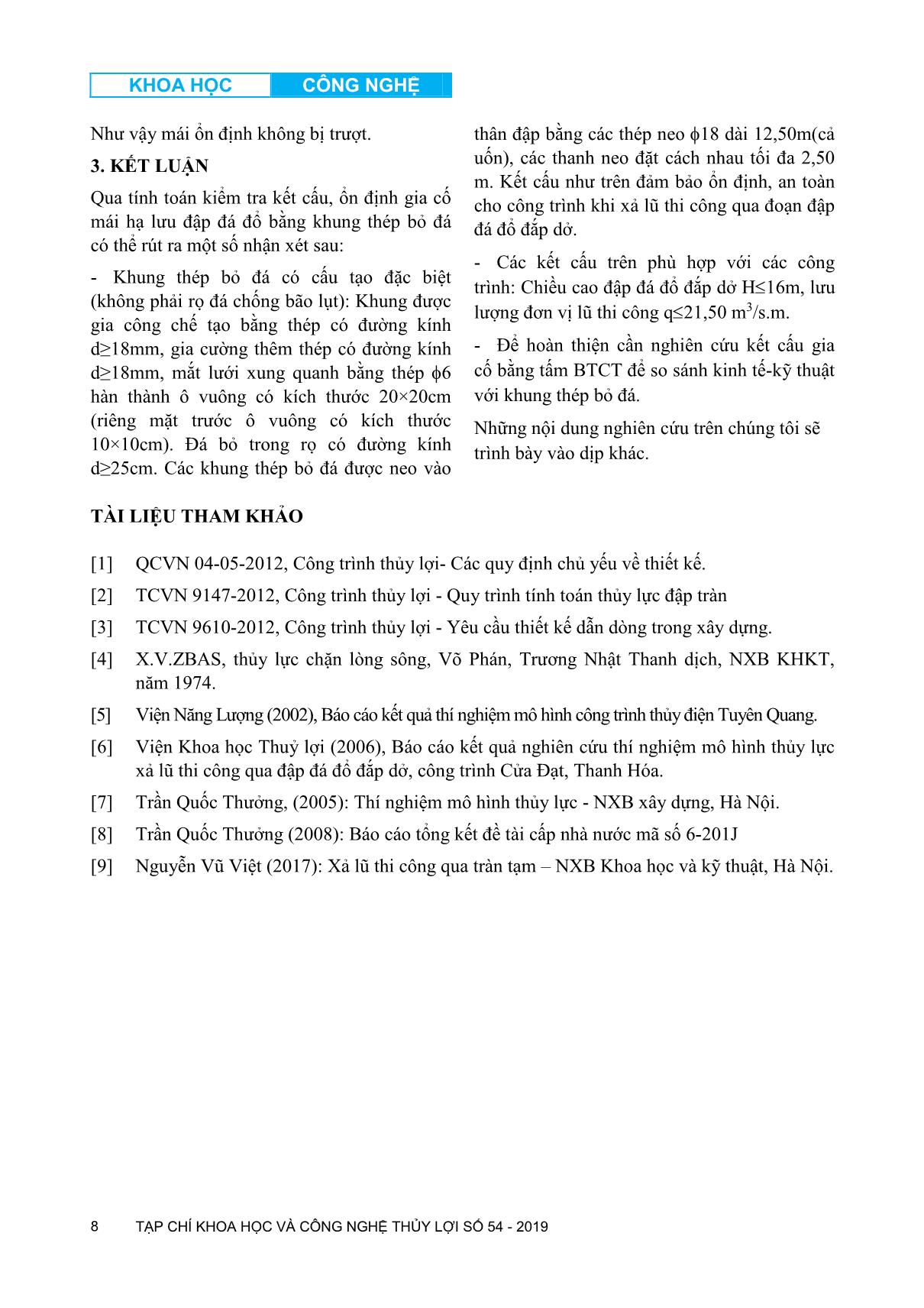 Khung thép bỏ đá dạng bậc nước gia cố mái đập đá đổ đắp dở khi xả lũ thi công trang 8