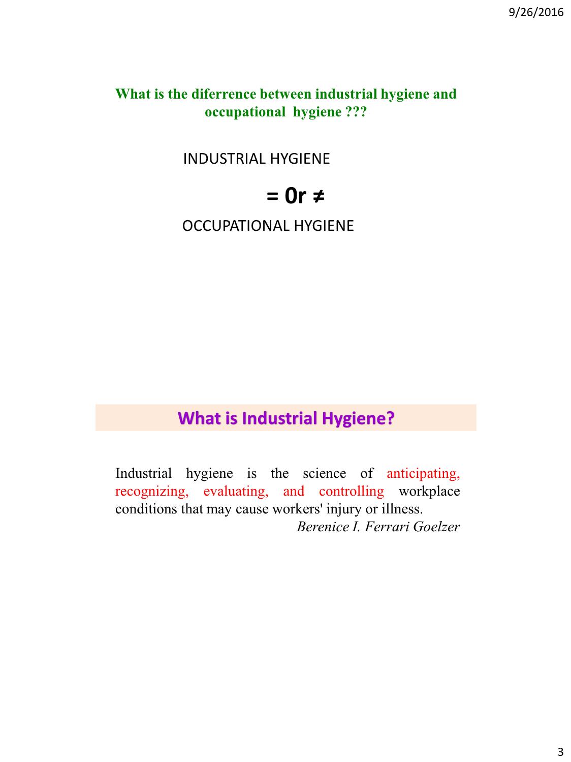 Bài giảng Ndustrial hygiene trang 3