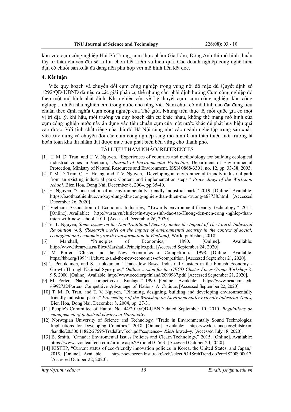 The model of environmental friendly industrial clusters for hanoi capital region trang 8