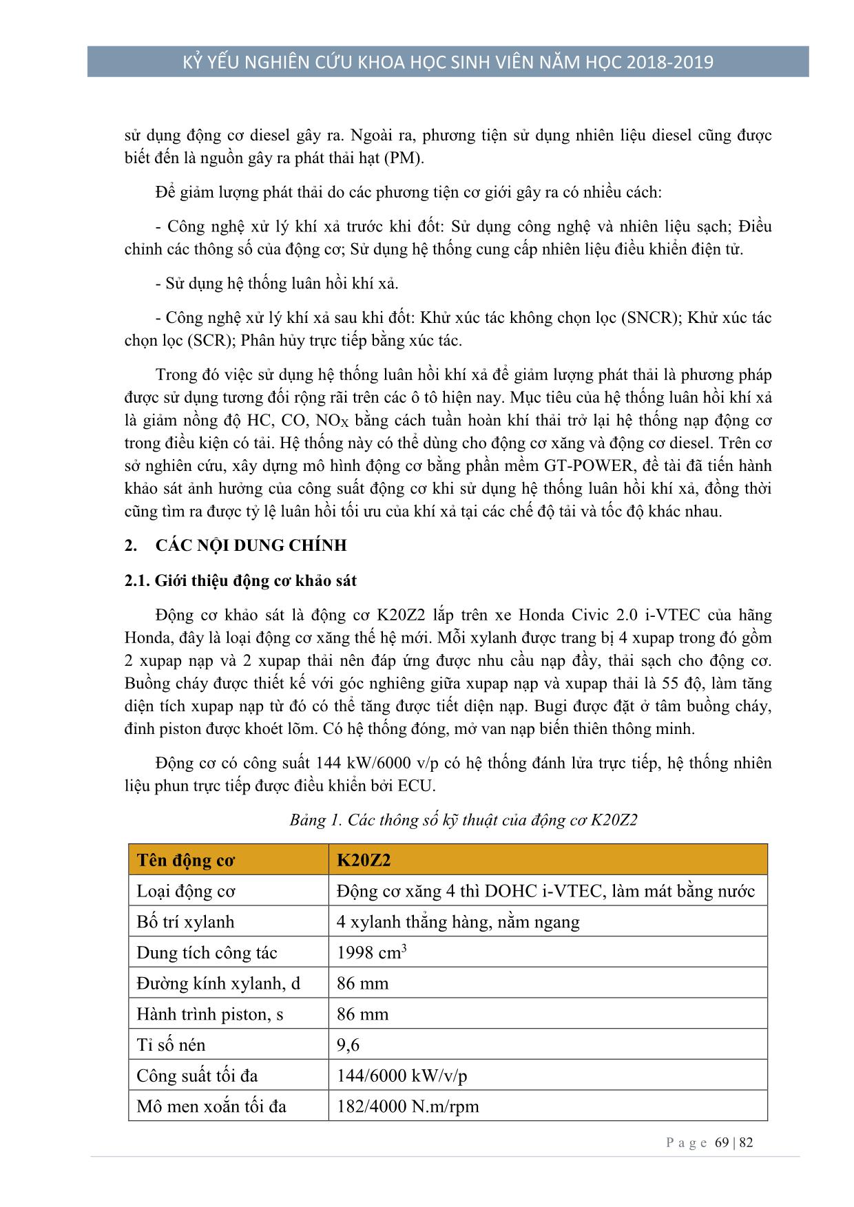 Nghiên cứu đánh giá ảnh hưởng của hệ thống luân hồi khí xả tới lượng phát thải trên động cơ ô tô trang 2
