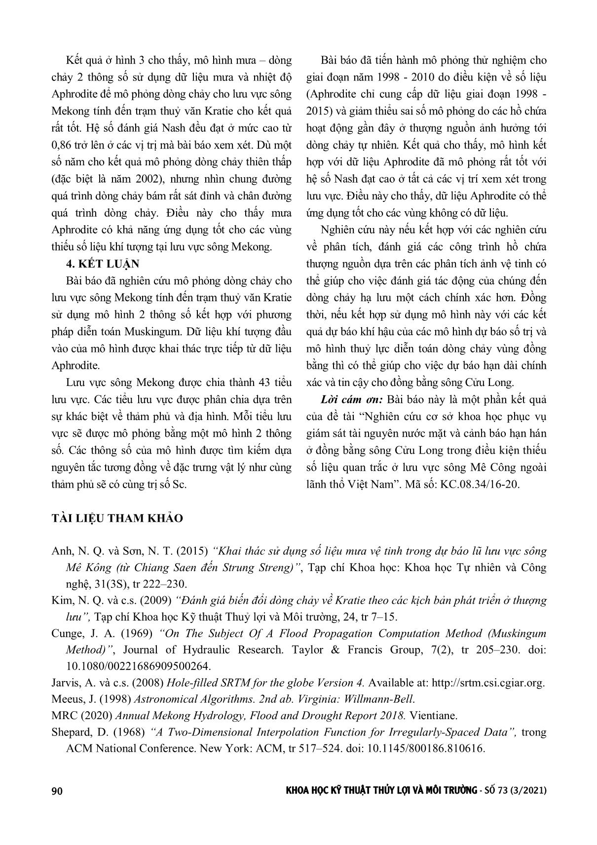 Nghiên cứu mô phỏng dòng chảy thời đoạn tháng cho lưu vực sông Me Kong đến Kratie sử dụng dữ liệu Aphrodite trang 6