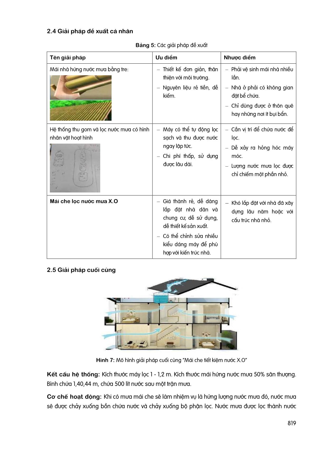 Nghiên cứu thu hồi nước mưa để tái sử dụng bằng mái che tiết kiệm nước mưa X.O trang 5