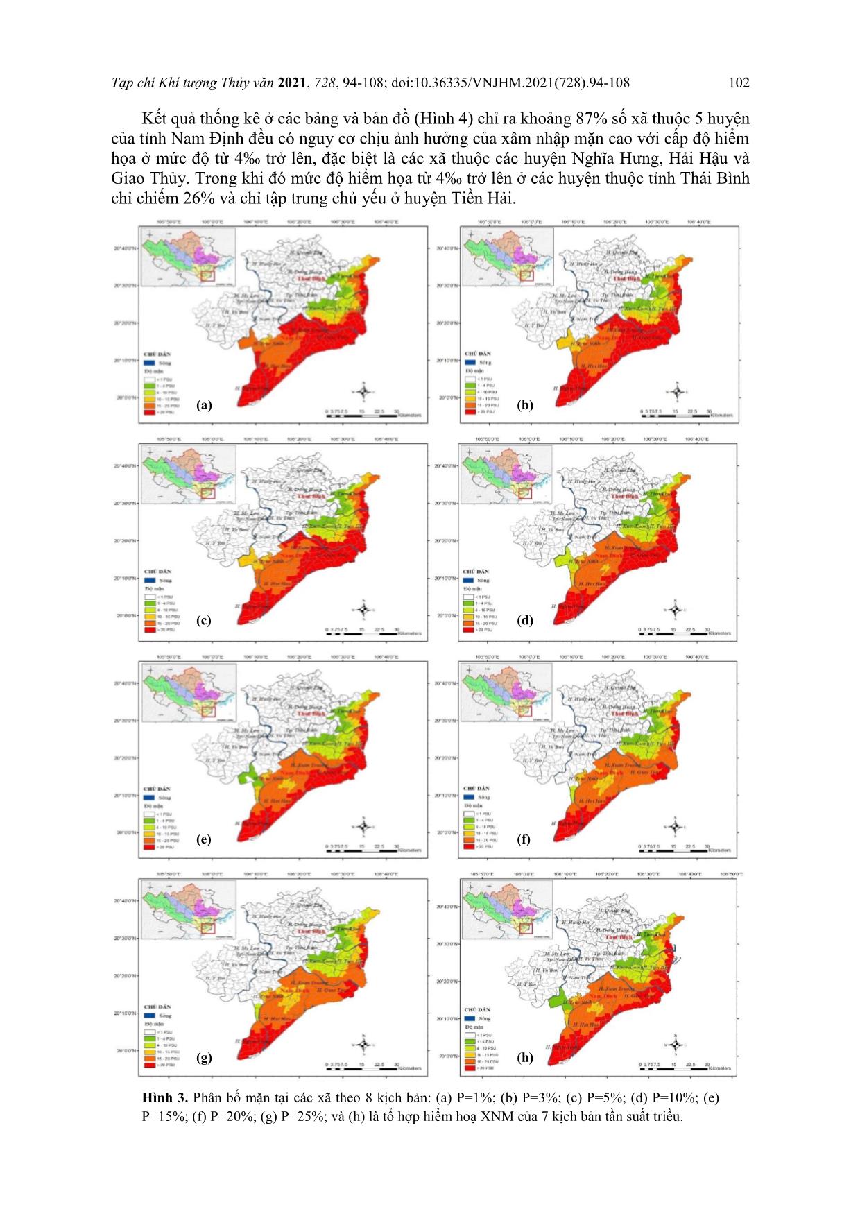 Nghiên cứu xây dựng bản đồ hiểm hoạ xâm nhập mặn vùng đồng bằng ven biển Nam Định và Thái Bình trang 9