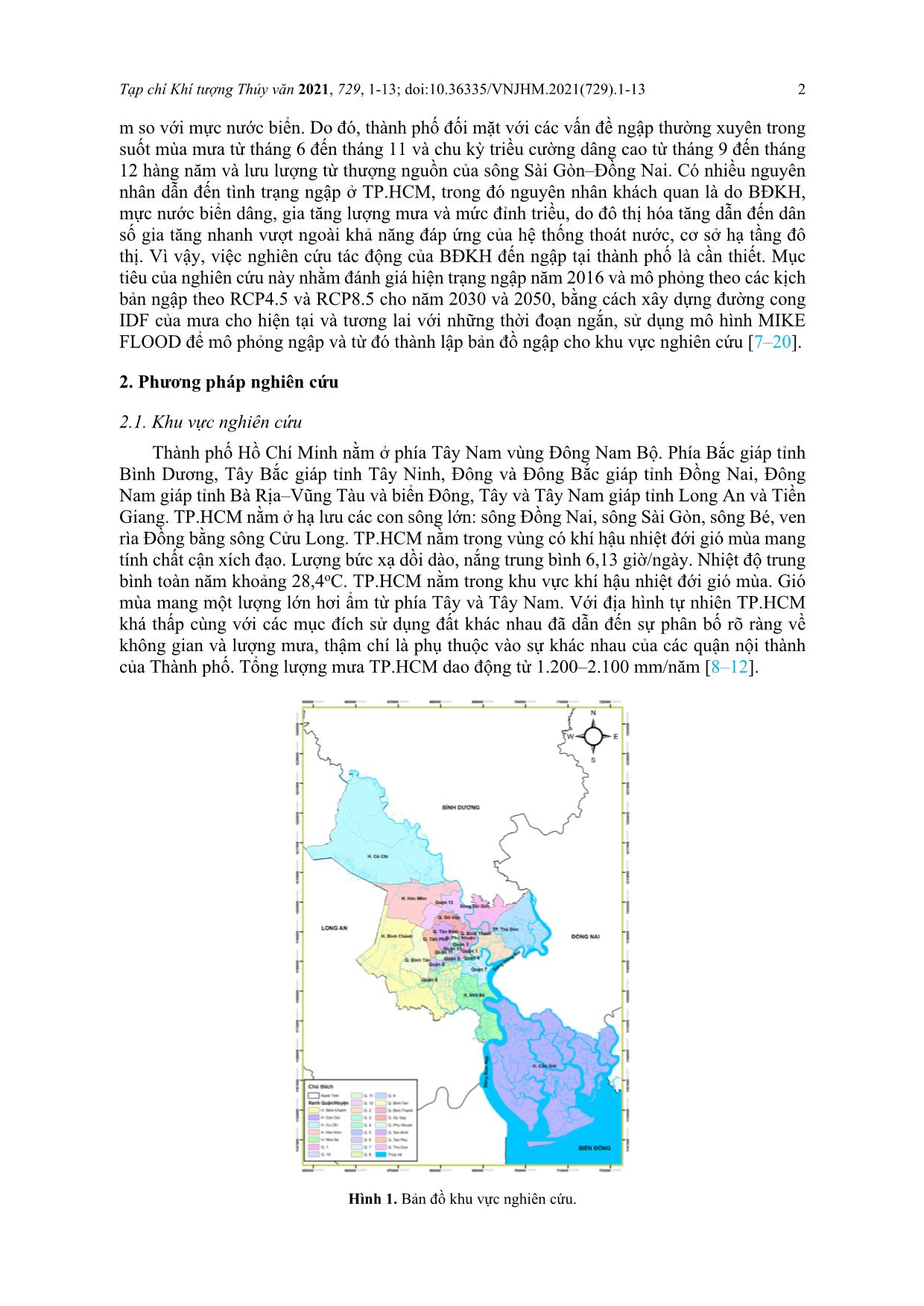 Nghiên cứu xây dựng các kịch bản ngập cho thành phố Hồ Chí Minh dưới tác động của biến đổi khí hậu trang 2