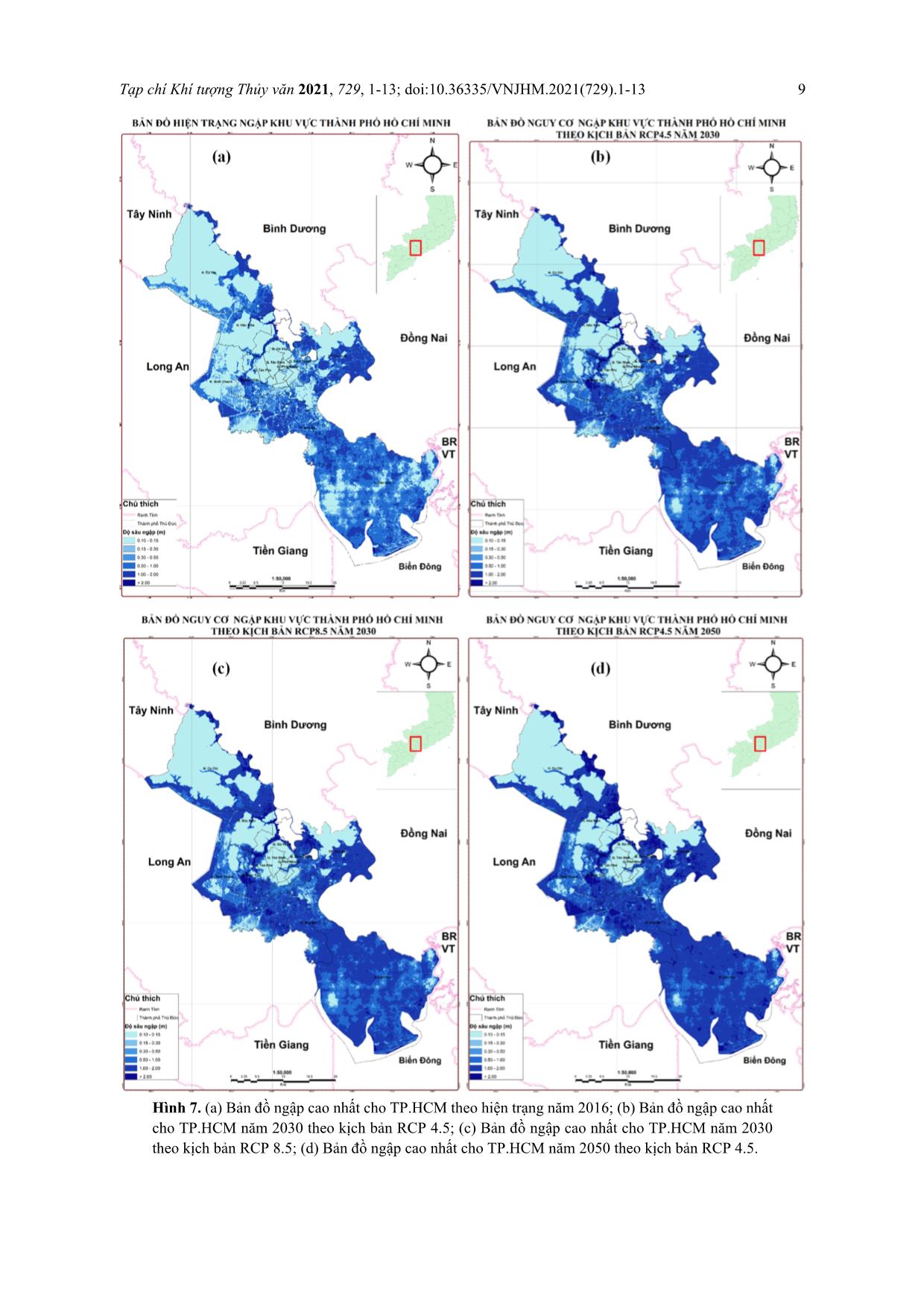 Nghiên cứu xây dựng các kịch bản ngập cho thành phố Hồ Chí Minh dưới tác động của biến đổi khí hậu trang 9
