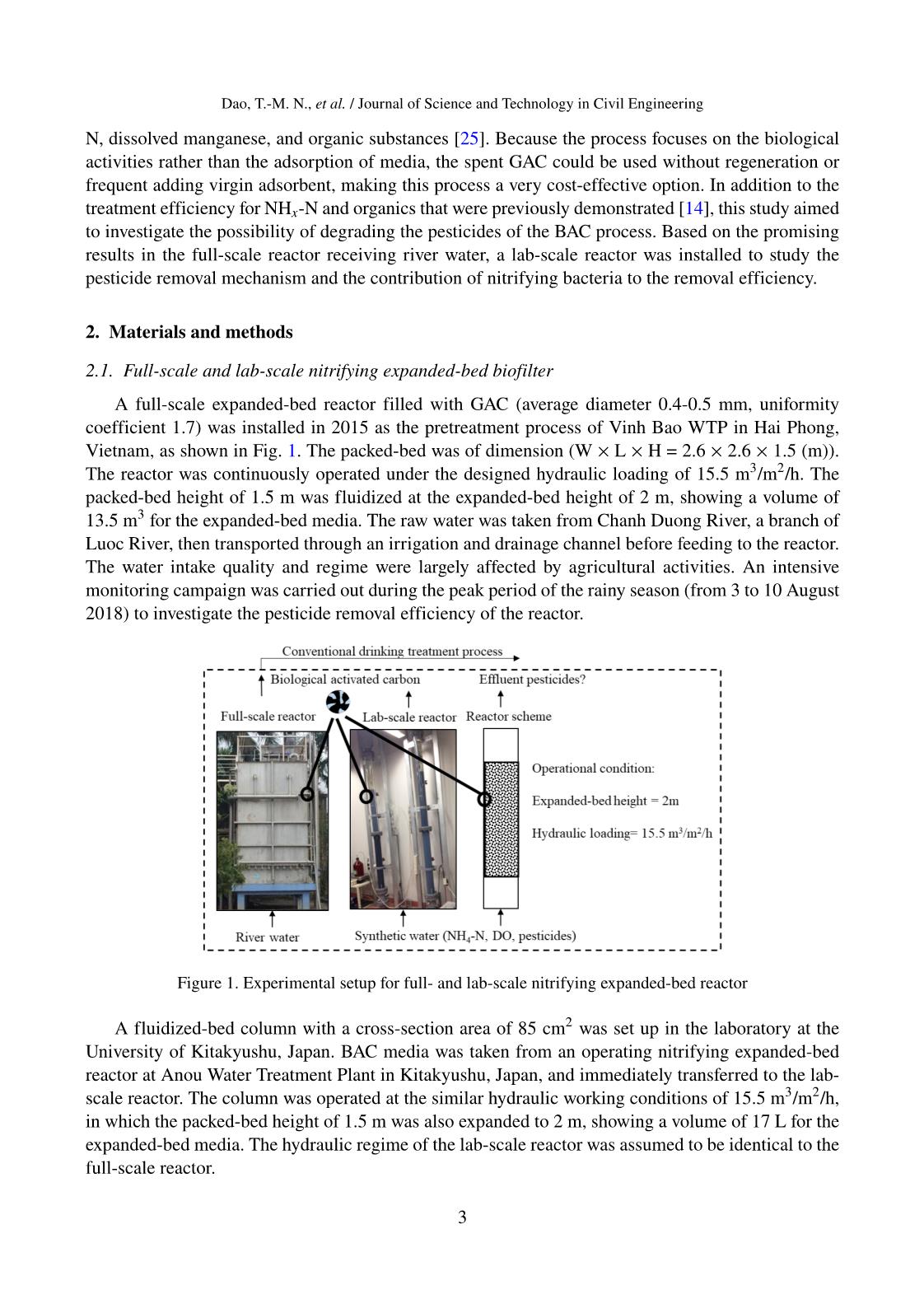Pesticide removals in the nitrifying expanded - Bed filter at drinking water treatment plant trang 3