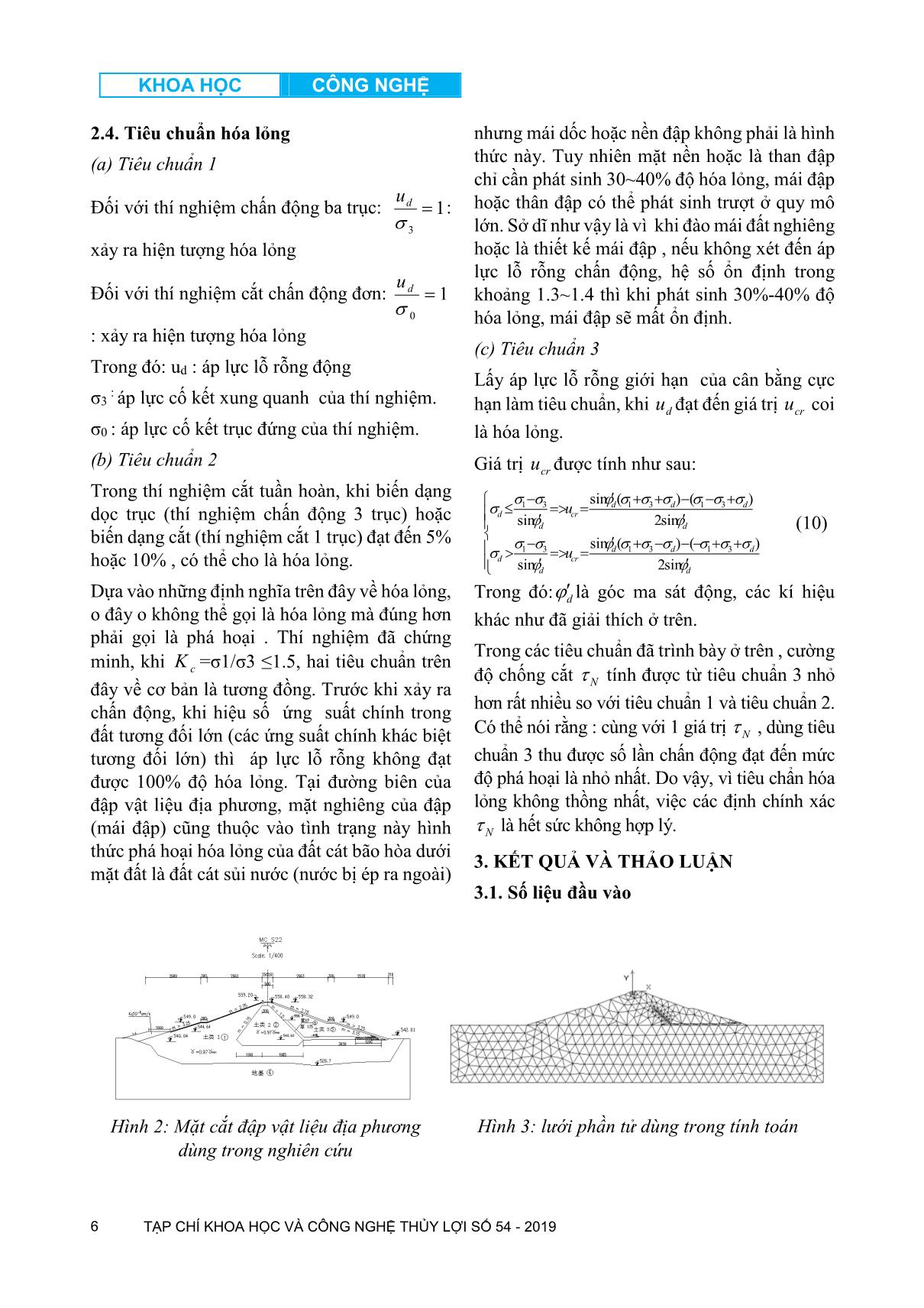 Phân tích hóa lỏng đập vật liệu địa phương dưới tác dụng của tải trọng động trang 6