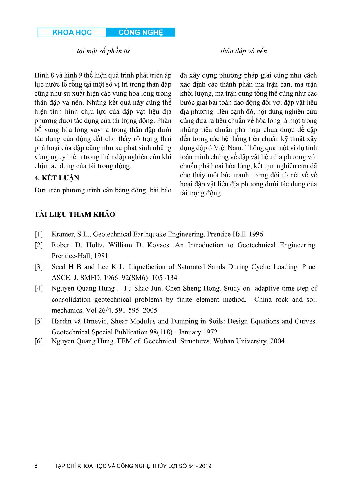 Phân tích hóa lỏng đập vật liệu địa phương dưới tác dụng của tải trọng động trang 8
