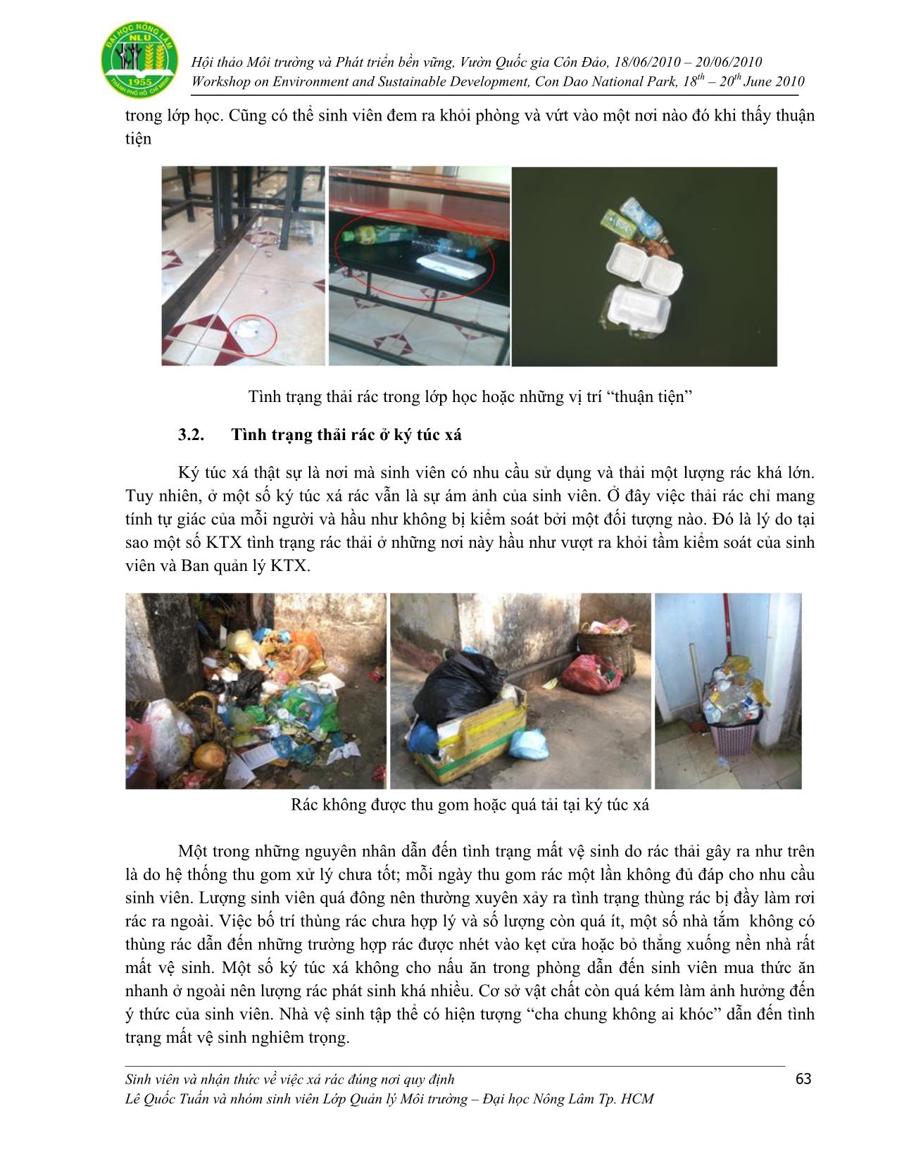 Sinh viên và nhận thức về việc xả rác đúng nơi quy định trang 5