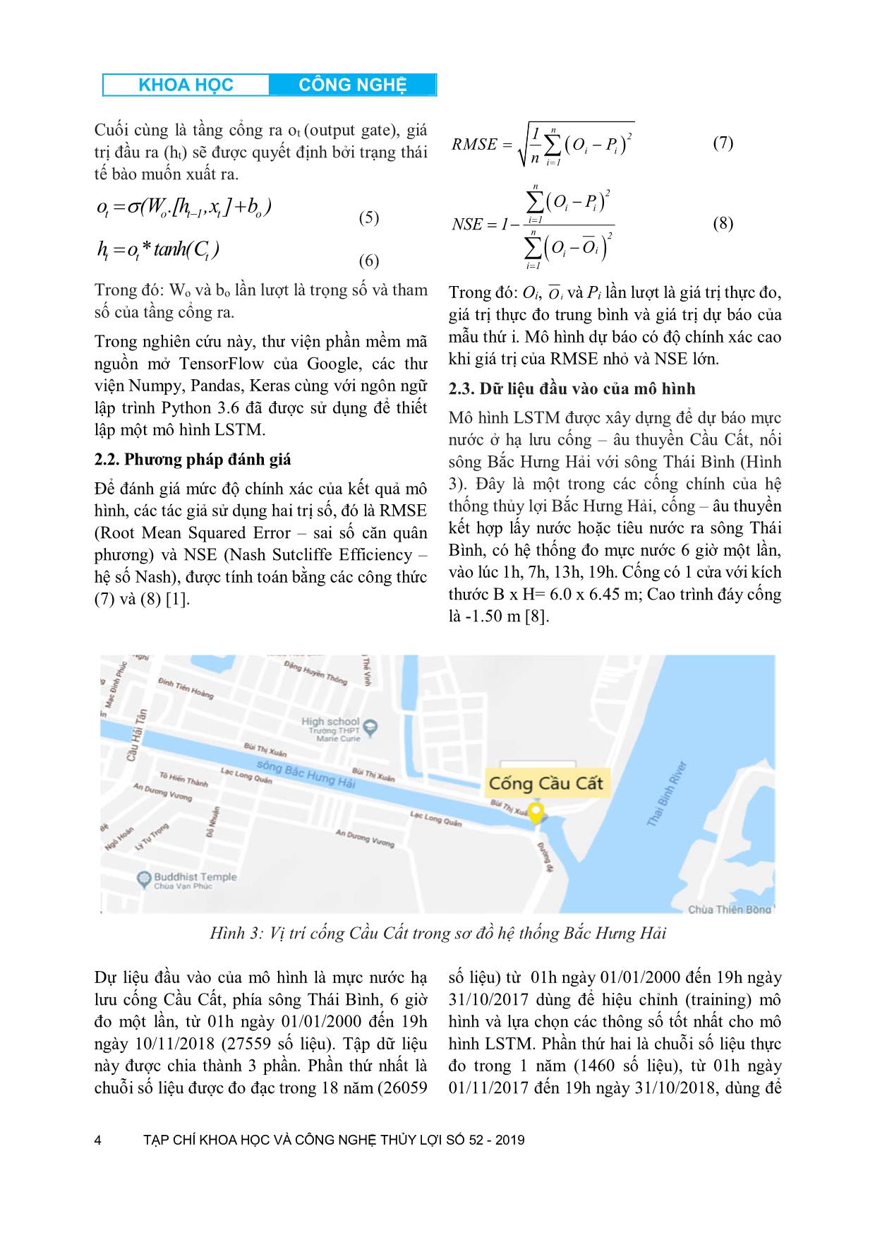Sử dụng mạng nơ-ron nhân tạo dự báo mực nước sông chịu ảnh hưởng của thủy triều trang 4