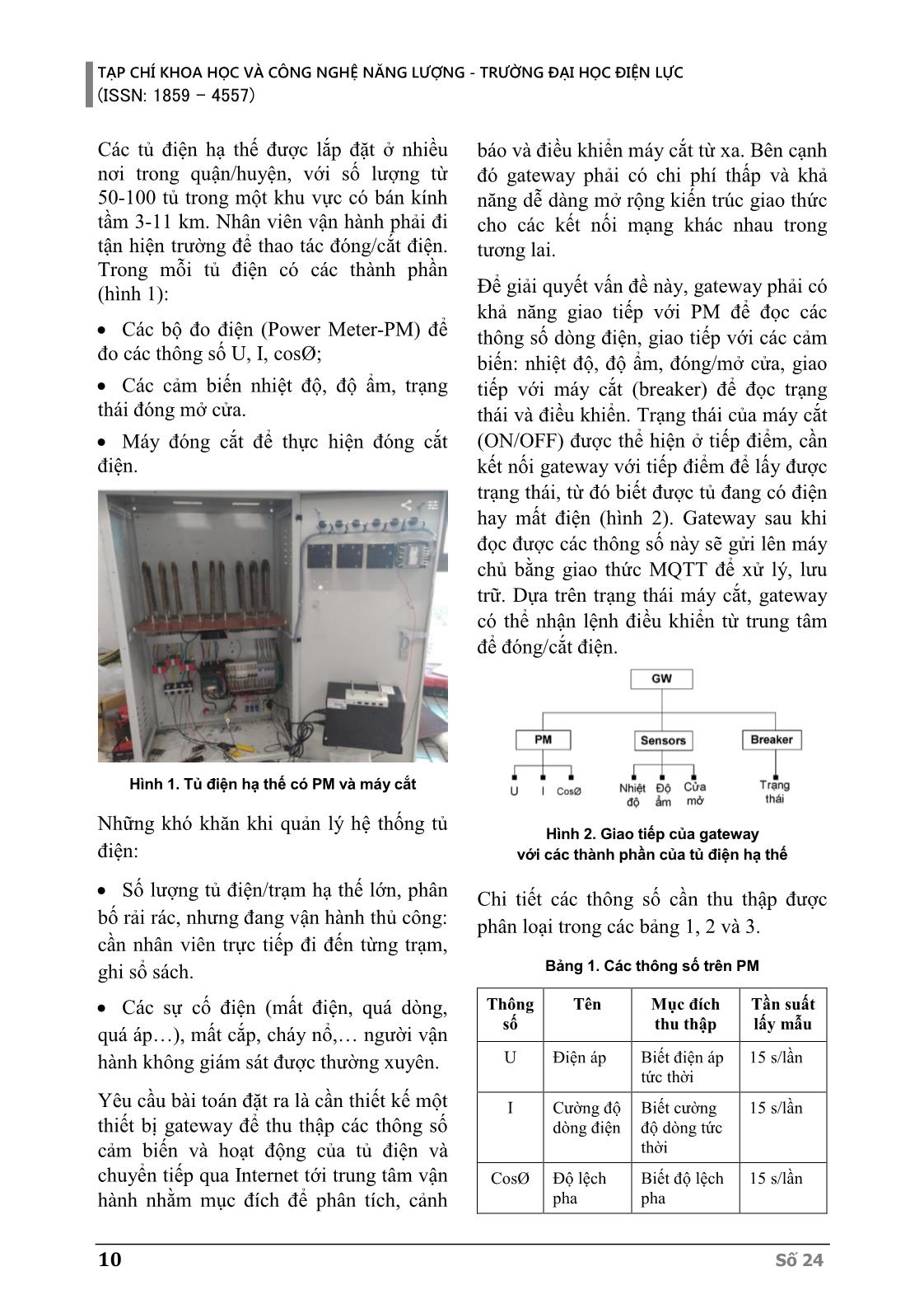 Thiết kế IoT gateway cho hệ thống giám sát và quản lý tủ điện hạ thế trang 2