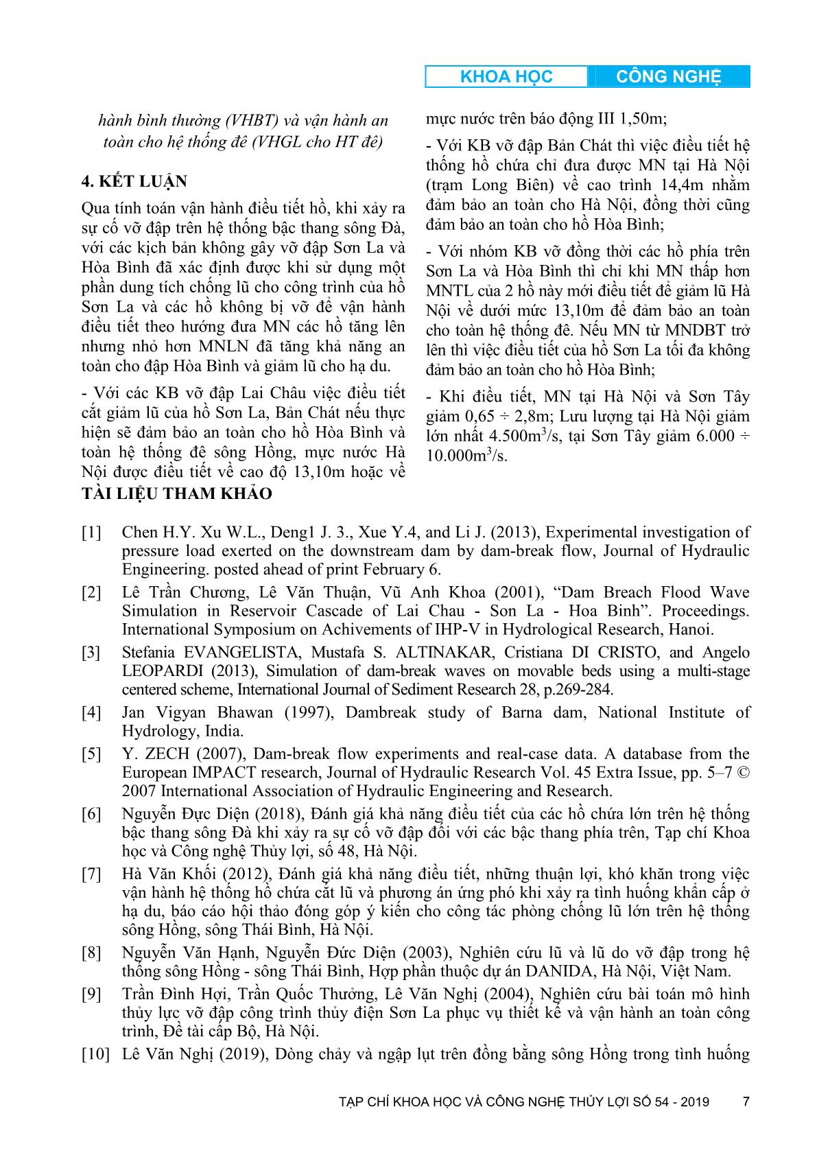 Tính toán điều tiết hệ thống hồ chứa nhằm đảm bảo an toàn cho hồ chứa và hạ du khi có sự cố vỡ đập trên hệ thống sông Đà trang 7