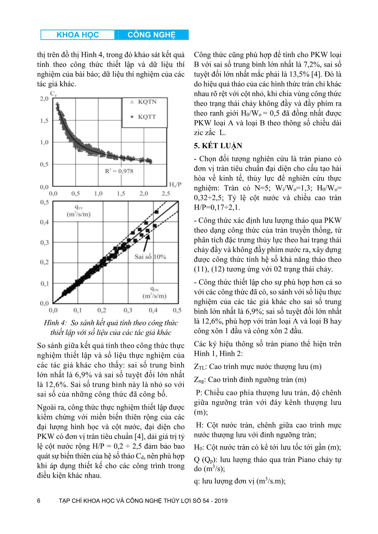 Xây dựng công thức xác định hệ số khả năng tháo cho tràn Piano chảy tự do trang 6