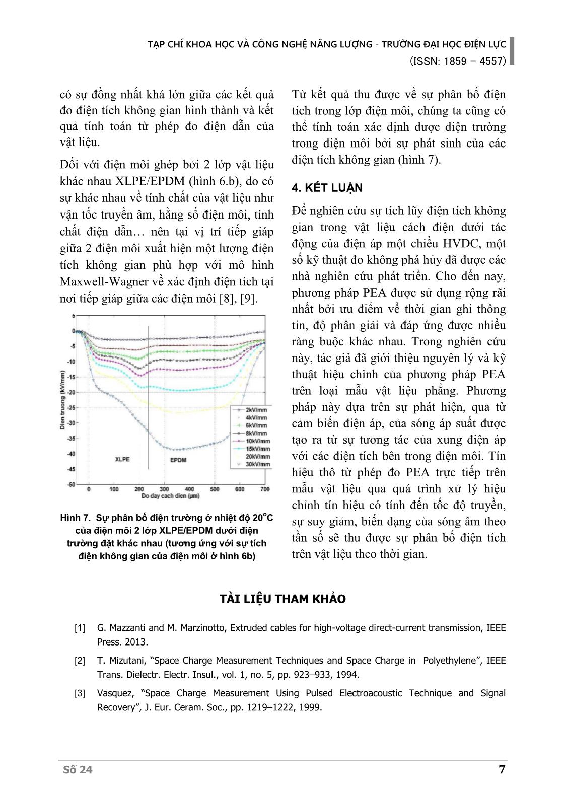 Xác định tích điện không gian trong vật liệu cách điện cáp hvdc bằng phương pháp pea: Phép đo và kỹ thuật hiệu chỉnh trang 7