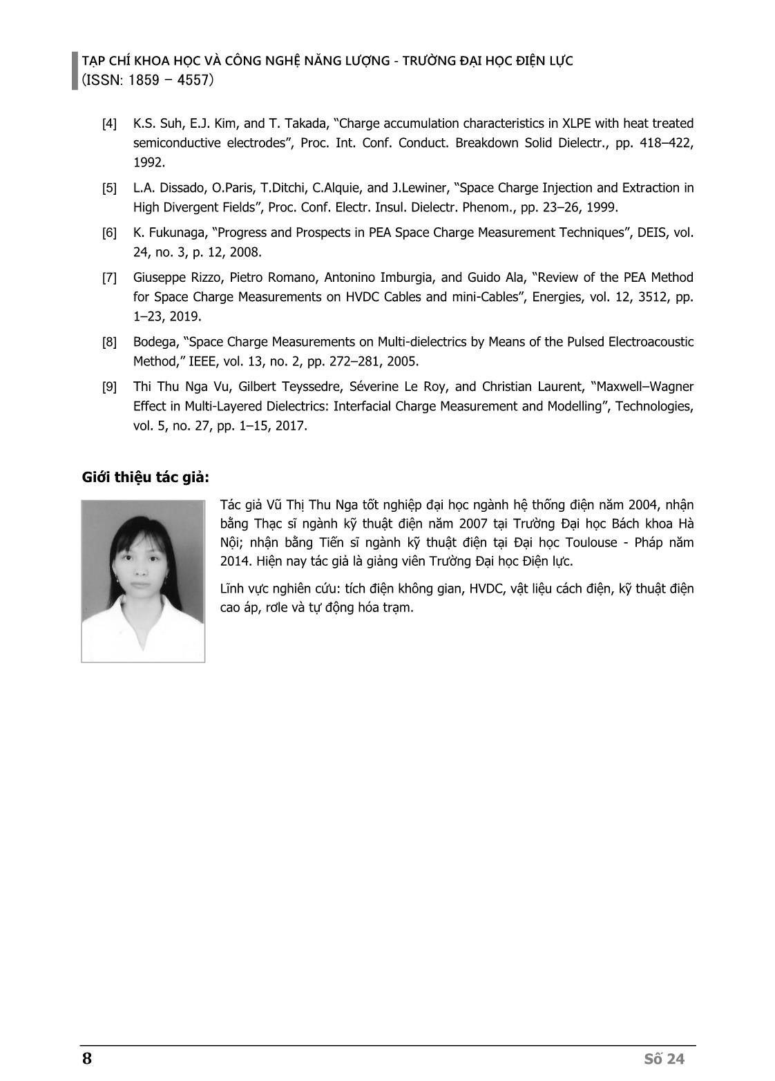 Xác định tích điện không gian trong vật liệu cách điện cáp hvdc bằng phương pháp pea: Phép đo và kỹ thuật hiệu chỉnh trang 8