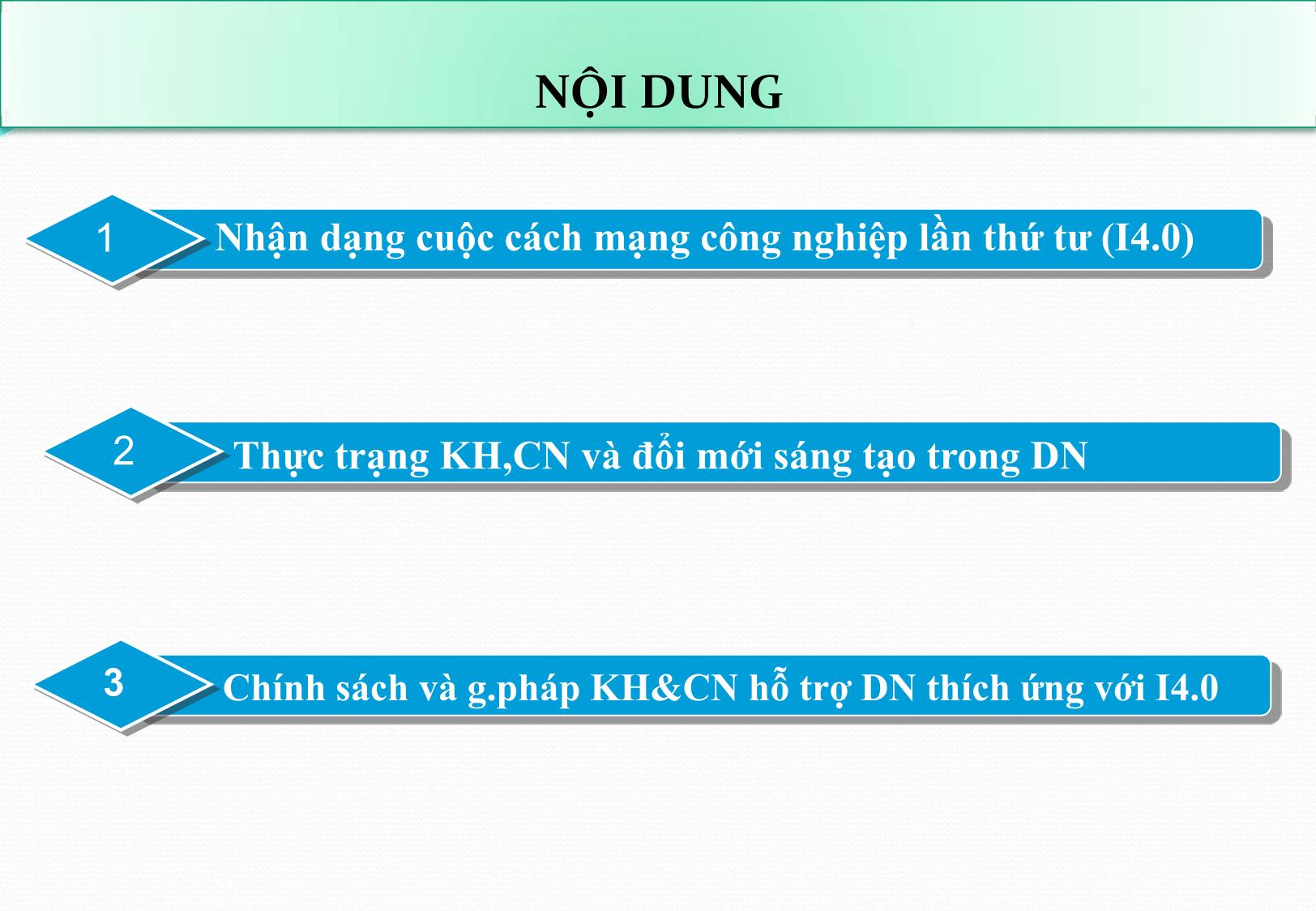 Bài giảng Giải pháp chính sách hỗ trợ về khoa học và công nghệ để doanh nghiệp tiếp cận, thích ứng với cuộc cách mạng công nghiệp lần thứ tư - Nguyễn Hữu Xuyên trang 2