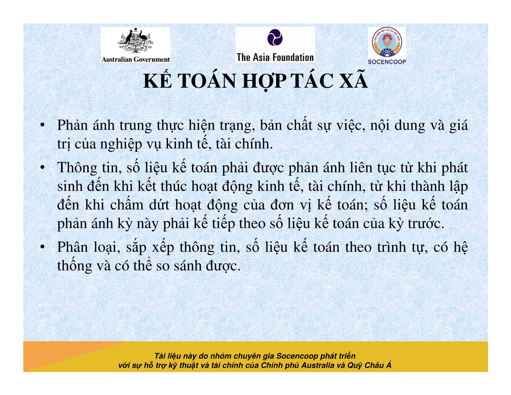 Tài liệu Cẩm nang hướng dẫn đào tạo cán bộ chủ chốt hợp tác xã - Bài 16: Kế toán hợp tác xã trang 5