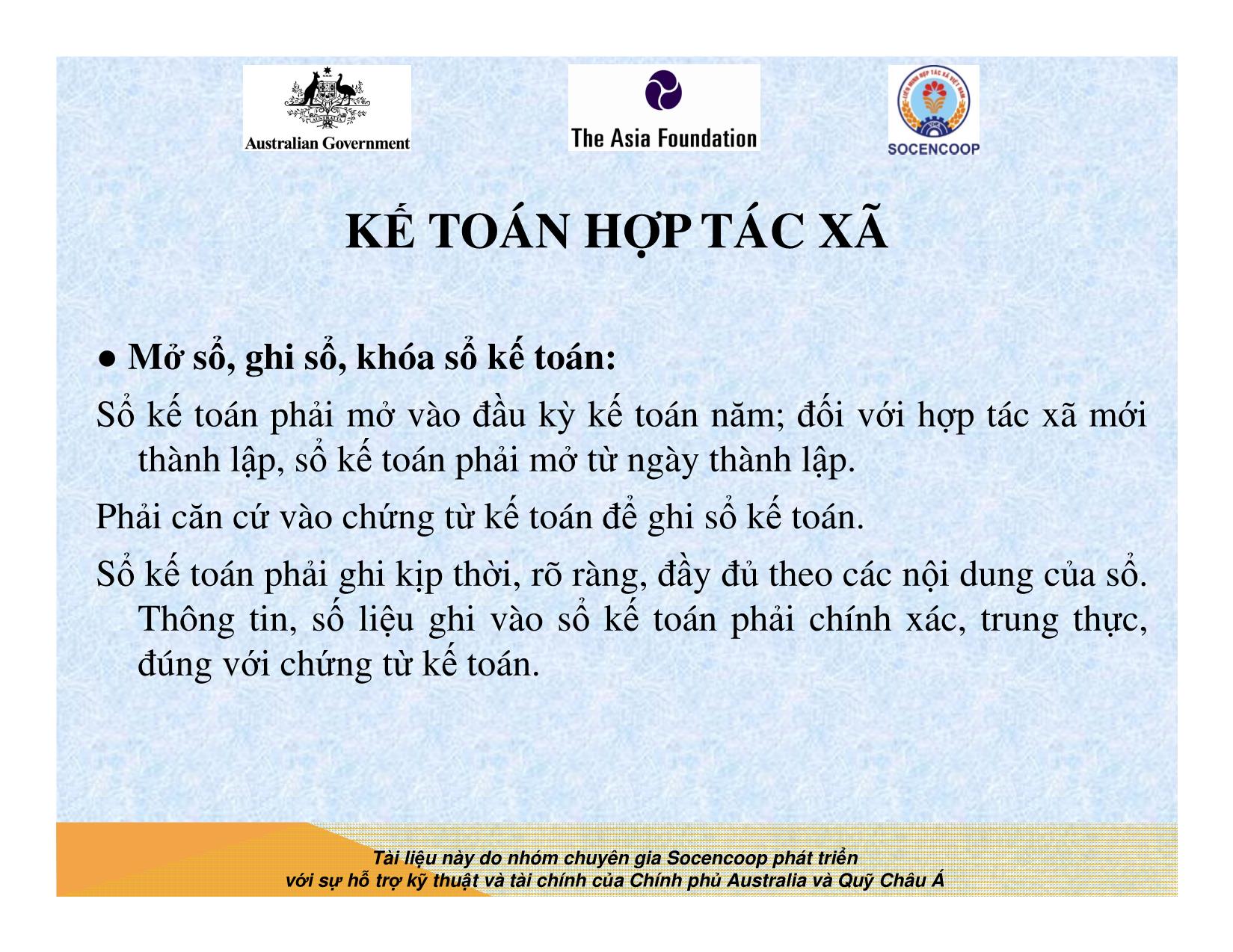 Tài liệu Cẩm nang hướng dẫn đào tạo cán bộ chủ chốt hợp tác xã - Bài 16: Kế toán hợp tác xã trang 8