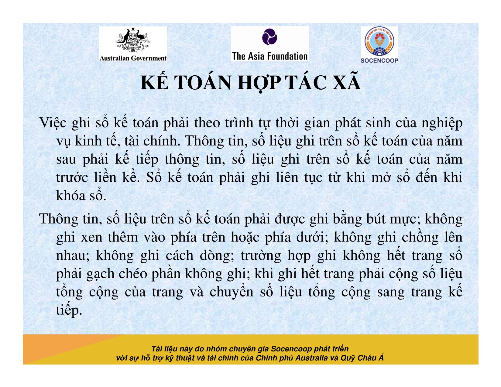 Tài liệu Cẩm nang hướng dẫn đào tạo cán bộ chủ chốt hợp tác xã - Bài 16: Kế toán hợp tác xã trang 9