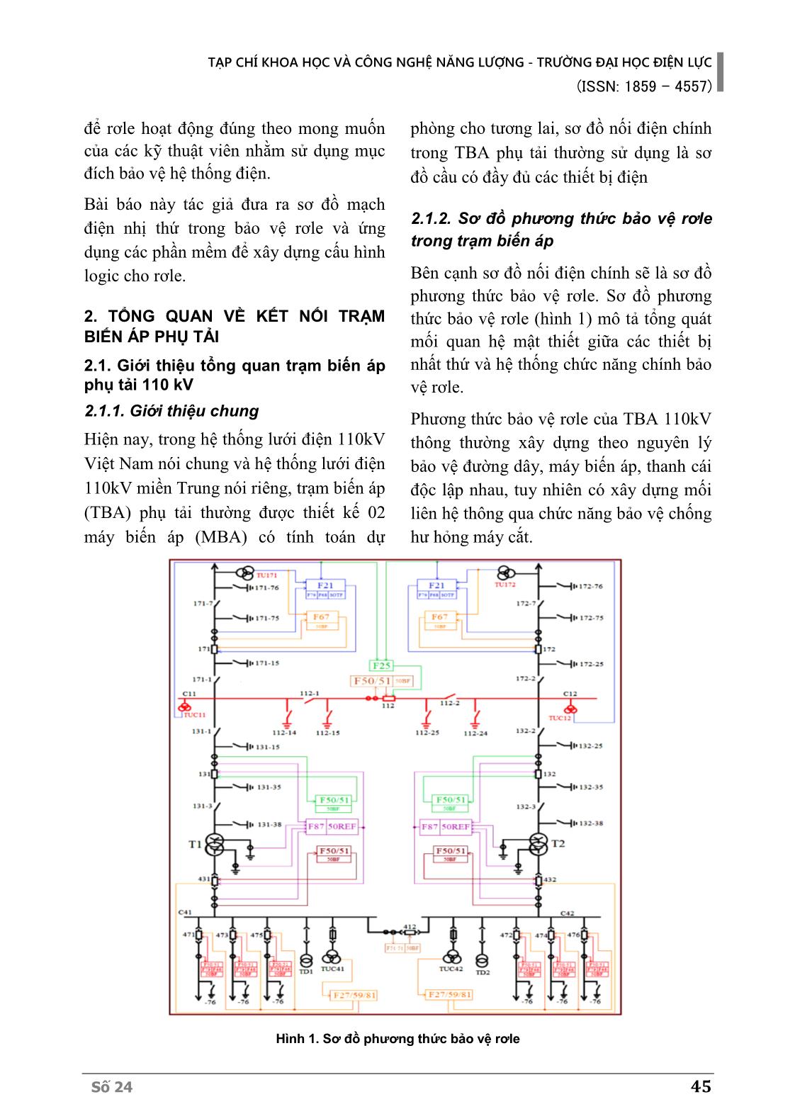 Xây dựng và cấu hình sơ đồ logic cho rơle bảo vệ điện áp và tần số tại trạm biến áp 110kV trang 2