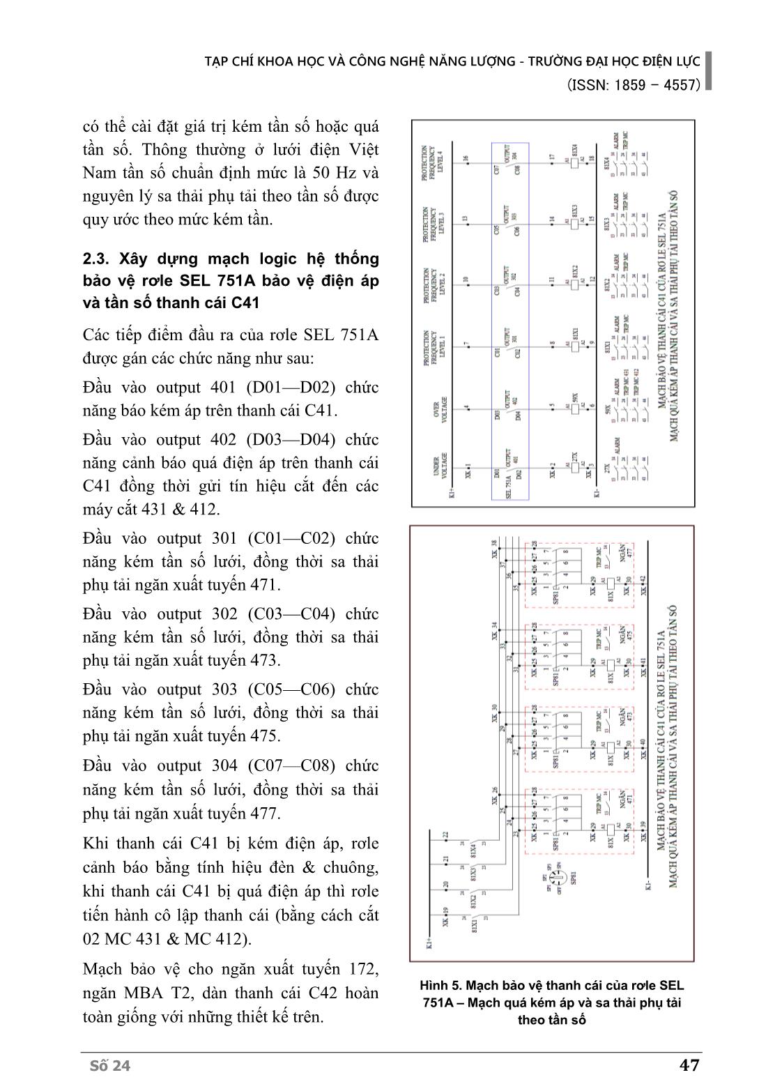 Xây dựng và cấu hình sơ đồ logic cho rơle bảo vệ điện áp và tần số tại trạm biến áp 110kV trang 4