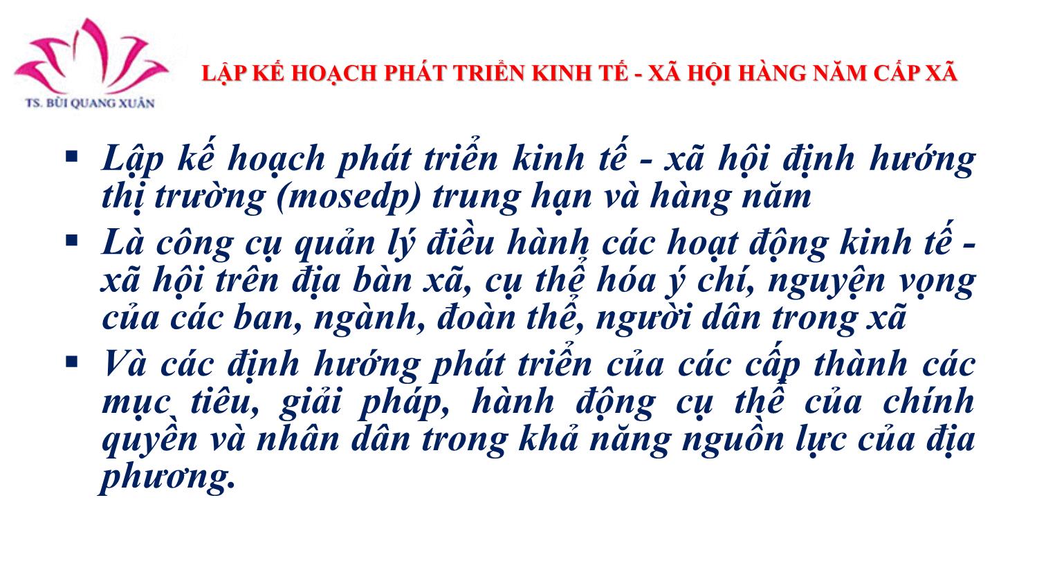 Bài giảng Phân tích, đánh giá hiện trạng và lập kế hoạch xây dựng nông thôn mới cấp xã có sự tham gia của người dân trang 3