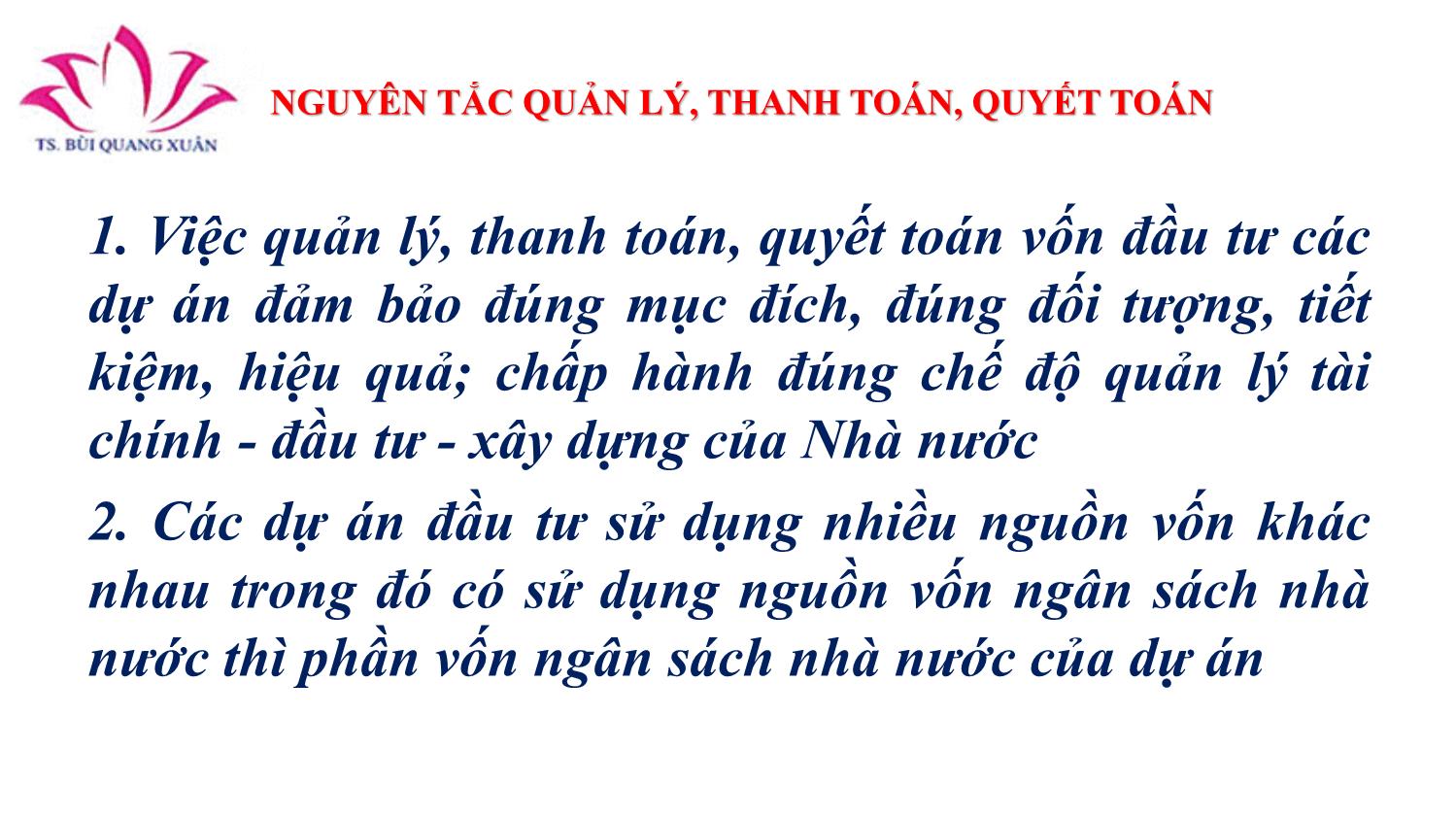 Bài giảng Quản lý tài chính và thực hiện các quy trình, thủ tục thanh quyết toán trang 9