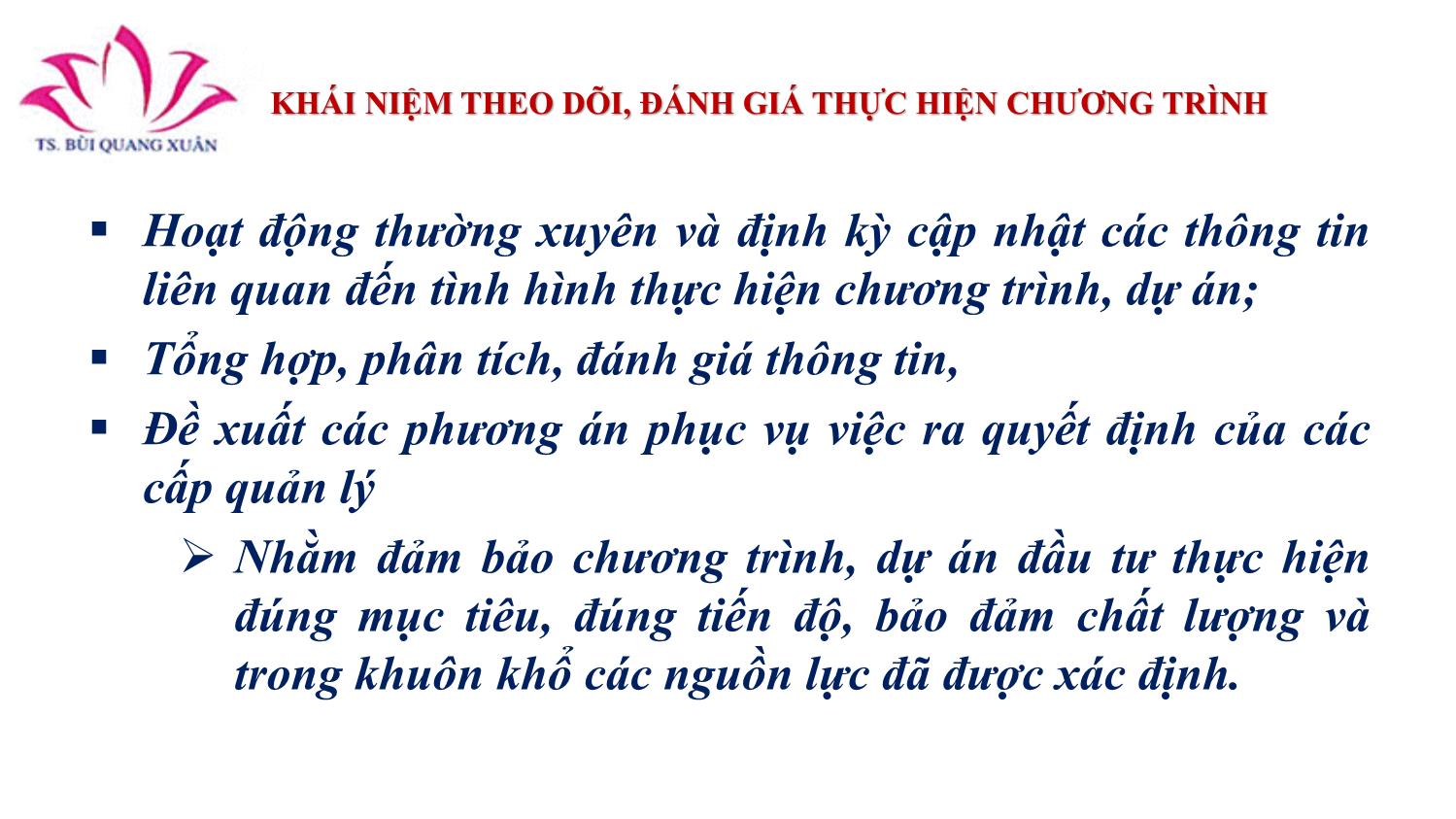 Chuyên đề Theo dõi – đánh giá và chuẩn bị báo cáo về xây dựng nông thôn mới có sự tham gia của người dân trang 4